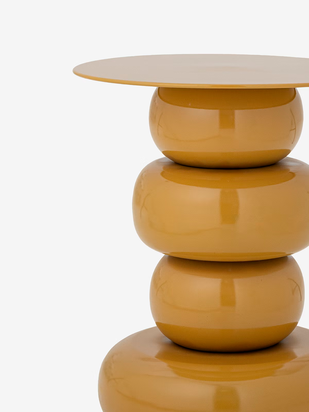Olonne Tavolino d’appoggio rotondo Ø41 cm in metallo giallo dal design scultoreo