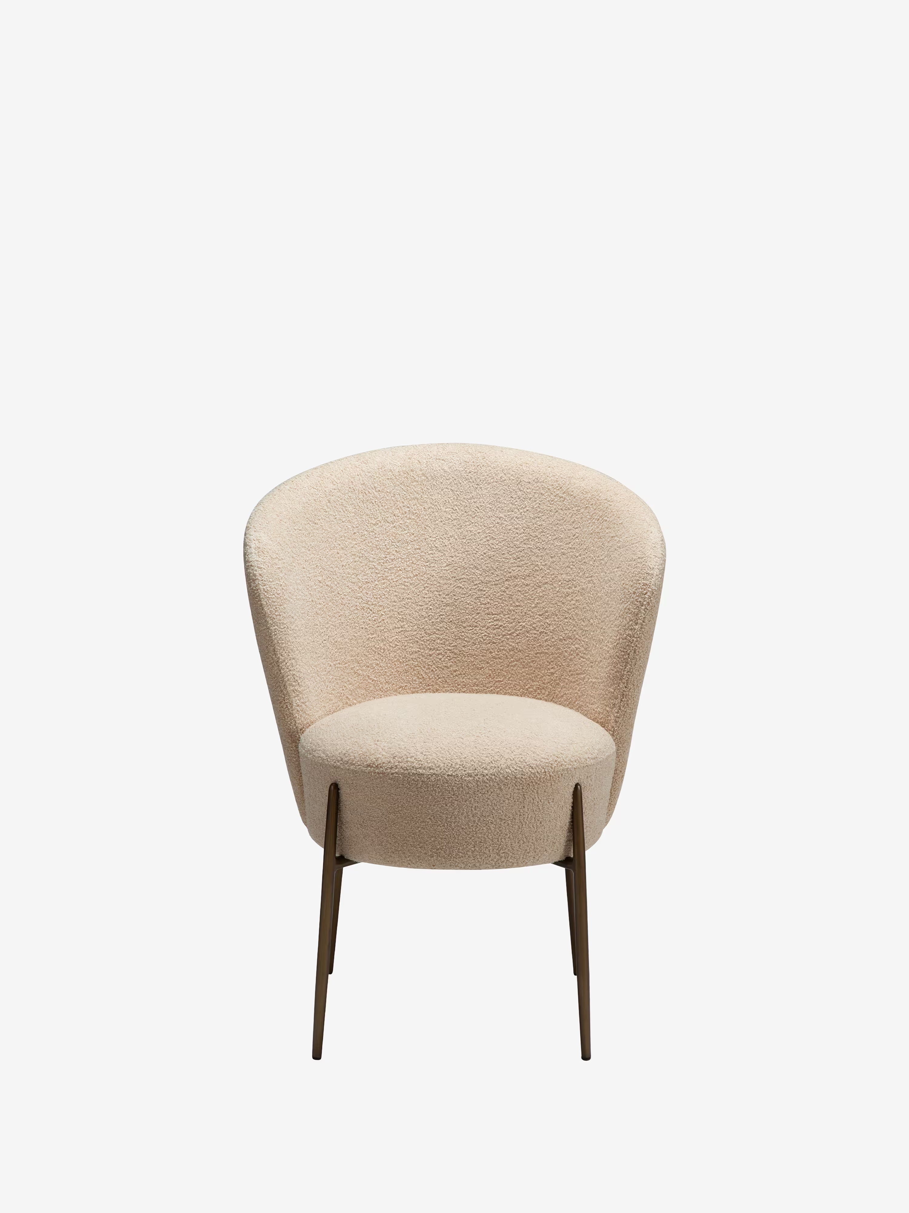Orbit - Chaise rembourrée en bouclé RPES durable avec pieds en métal