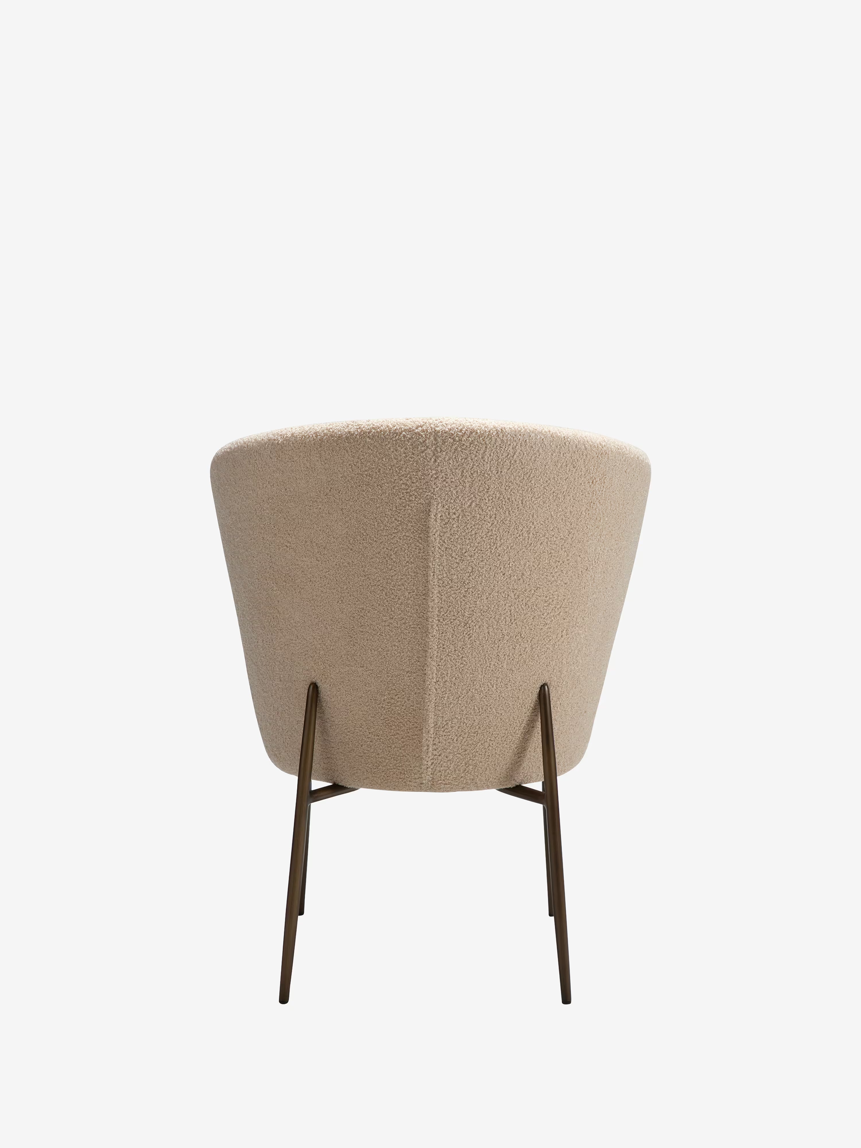 Orbit - Chaise rembourrée en bouclé RPES durable avec pieds en métal