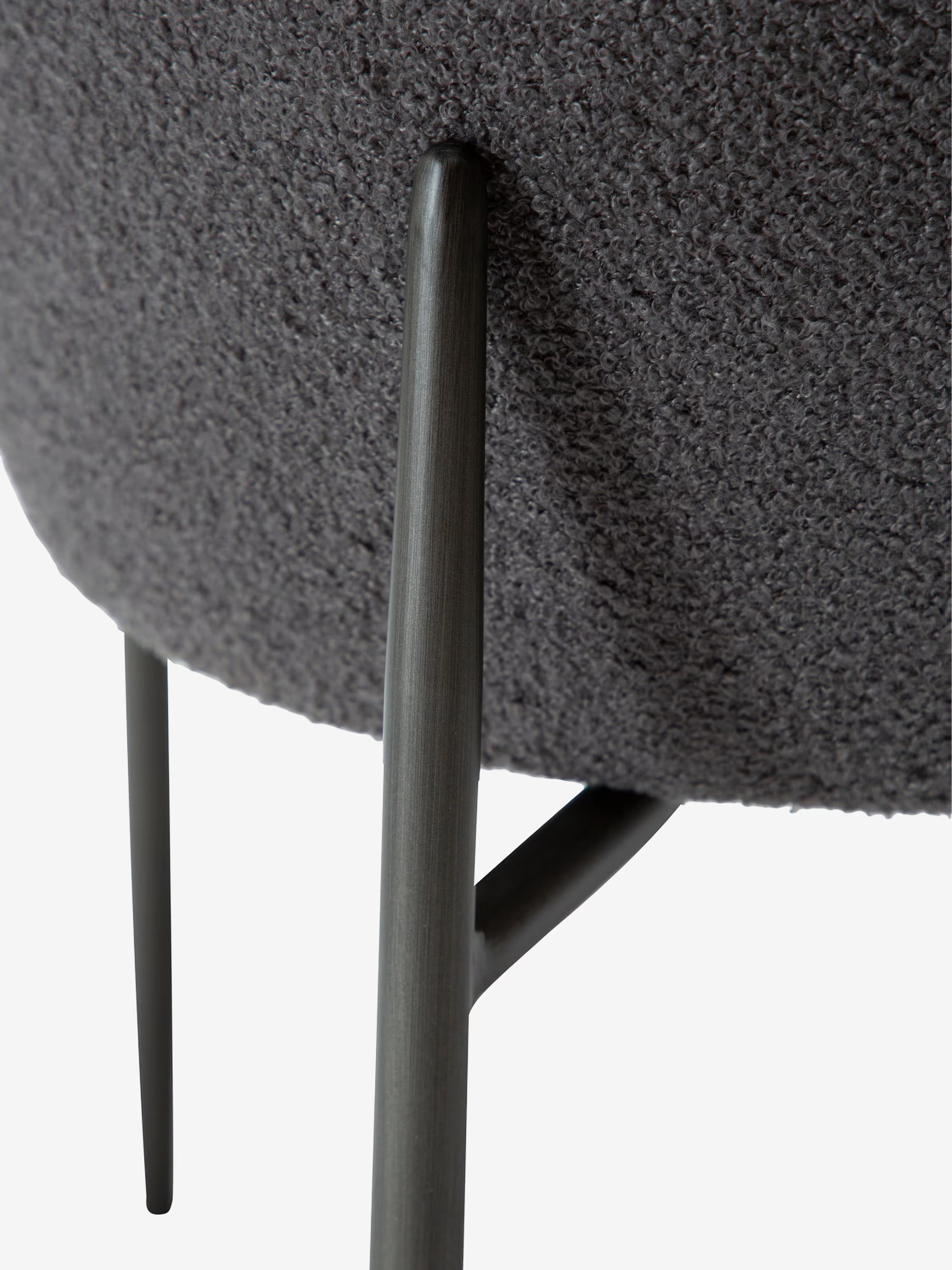Orbit - Chaise rembourrée en bouclé RPES durable avec pieds en métal