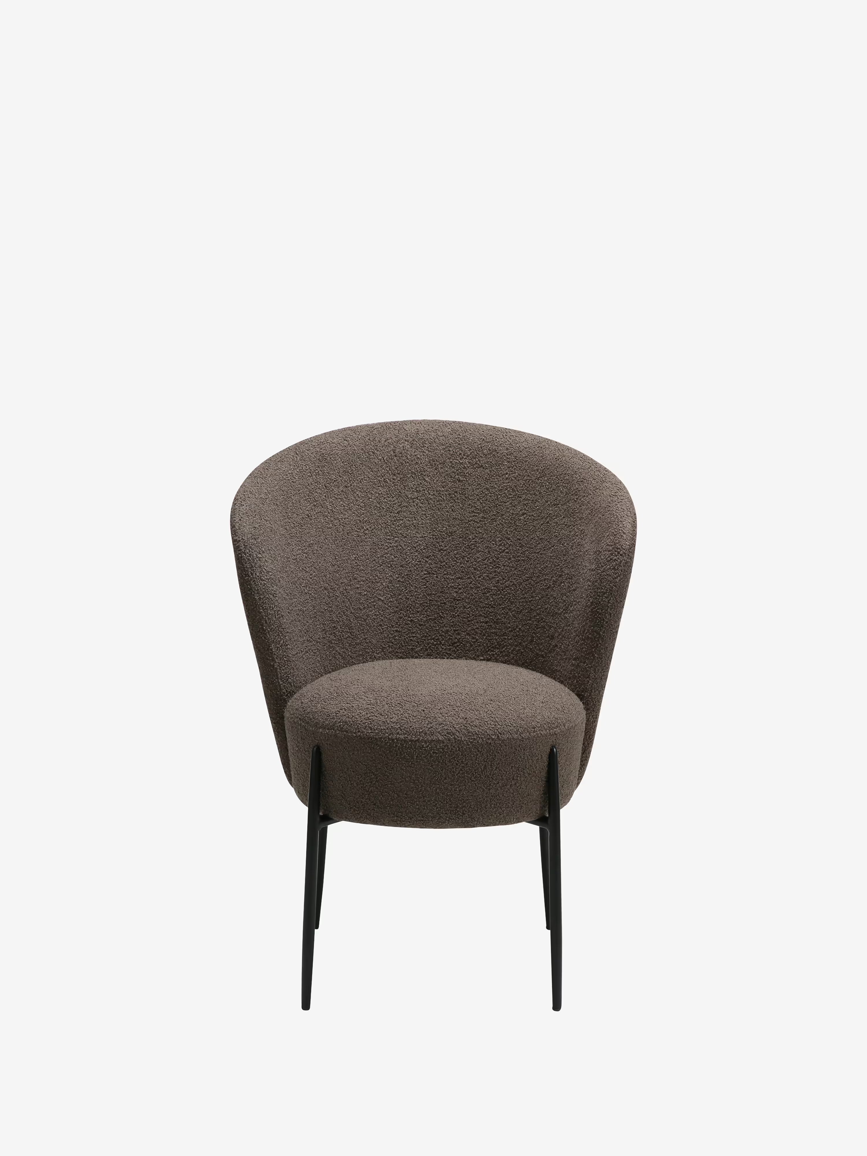 Orbit - Chaise rembourrée en bouclé RPES durable avec pieds en métal