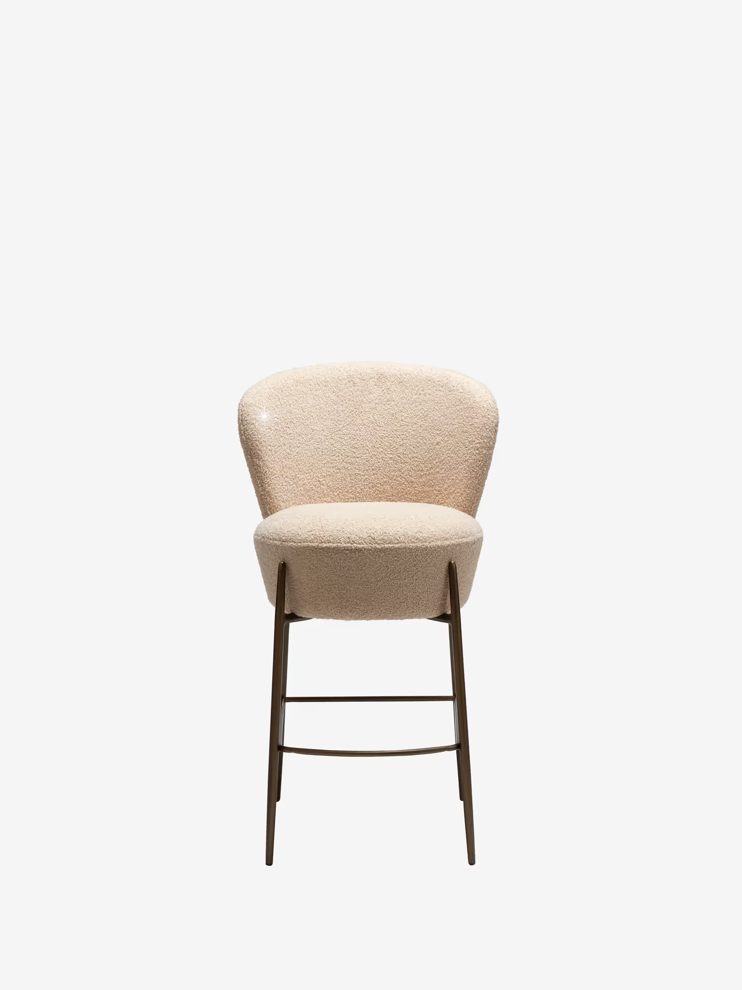 Orbit - tabouret rembourré en bouclé RPES durable avec pieds en métal