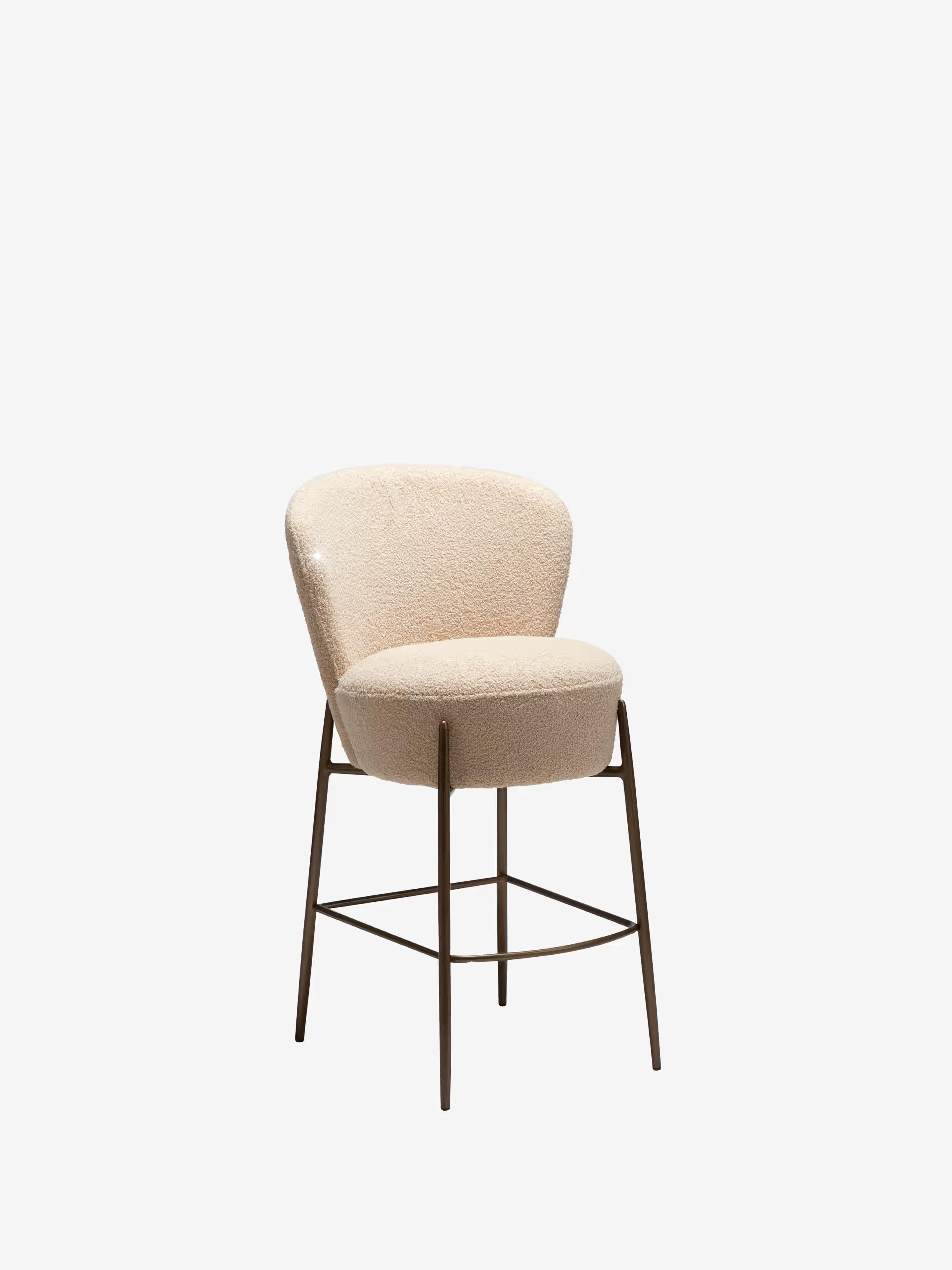 Orbit - tabouret rembourré en bouclé RPES durable avec pieds en métal