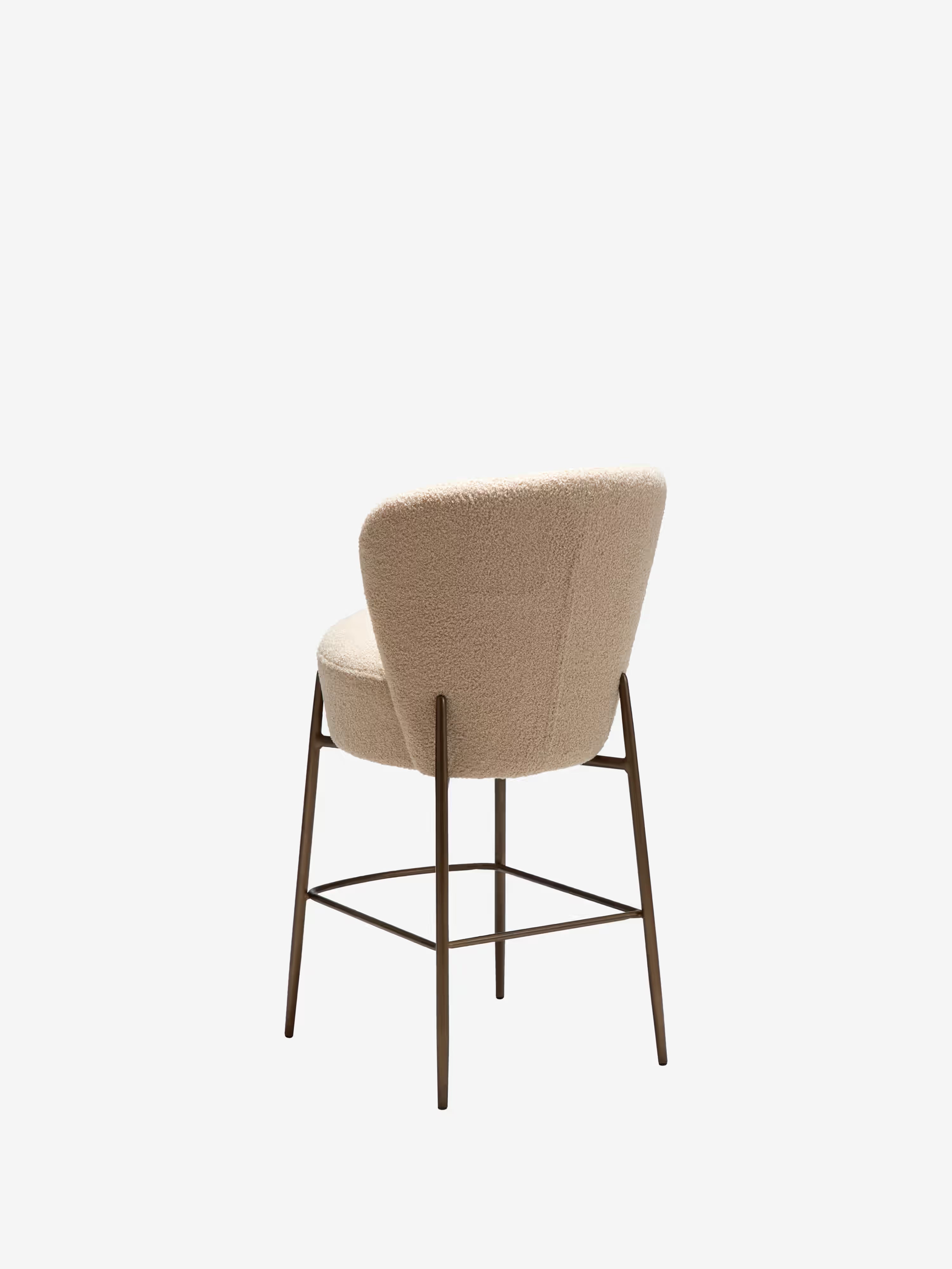 Orbit - tabouret rembourré en bouclé RPES durable avec pieds en métal
