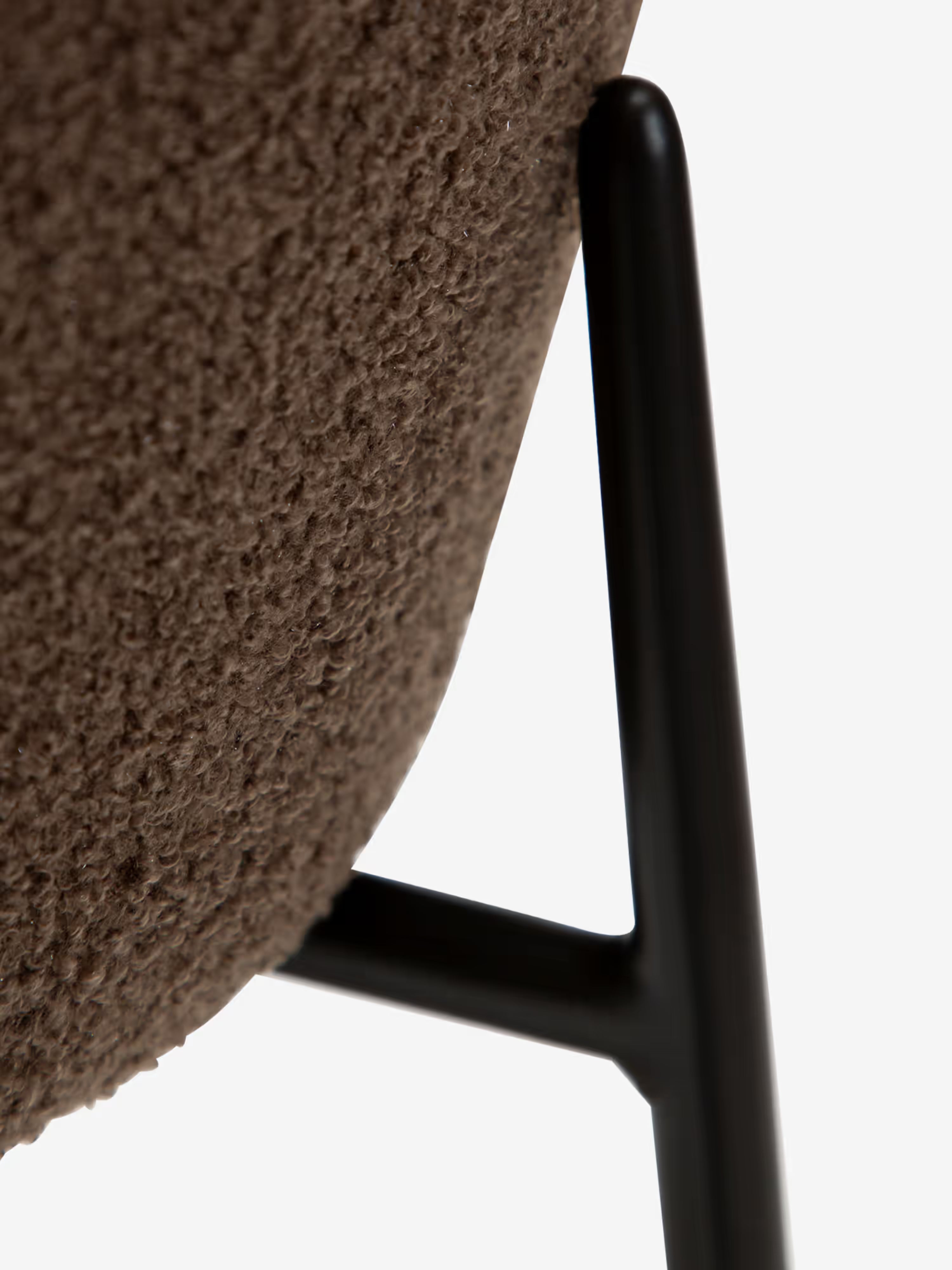 Orbit - tabouret rembourré en bouclé RPES durable avec pieds en métal