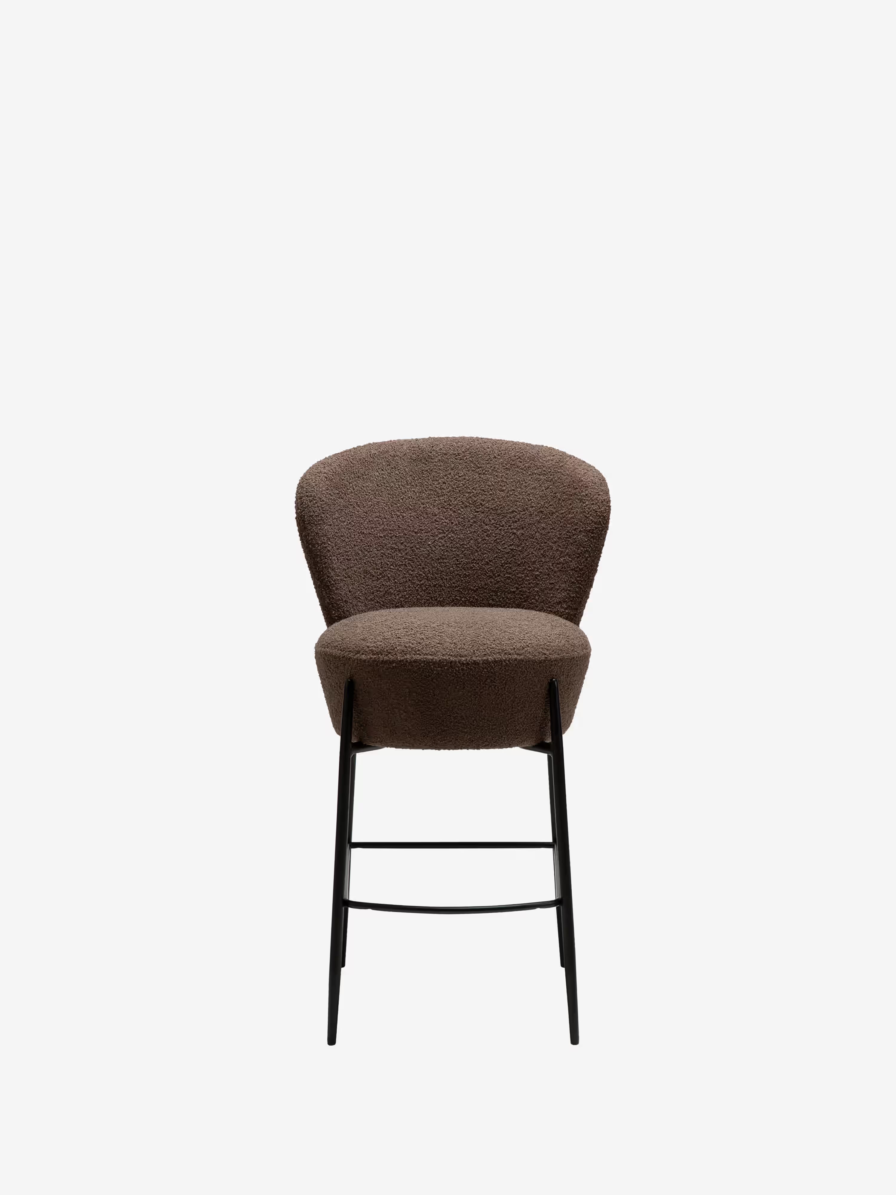 Orbit - tabouret rembourré en bouclé RPES durable avec pieds en métal