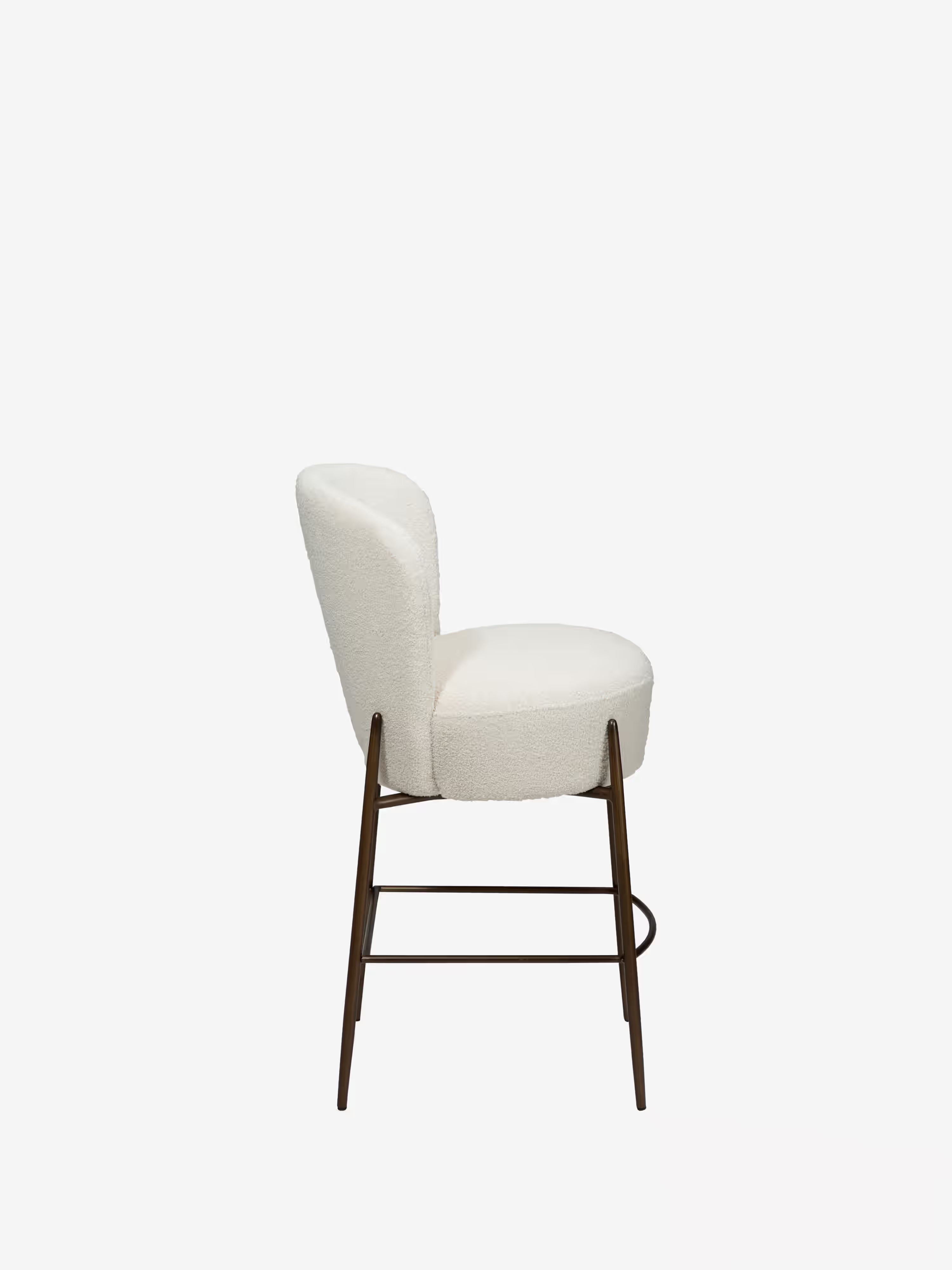 Orbit - tabouret rembourré en bouclé RPES durable avec pieds en métal
