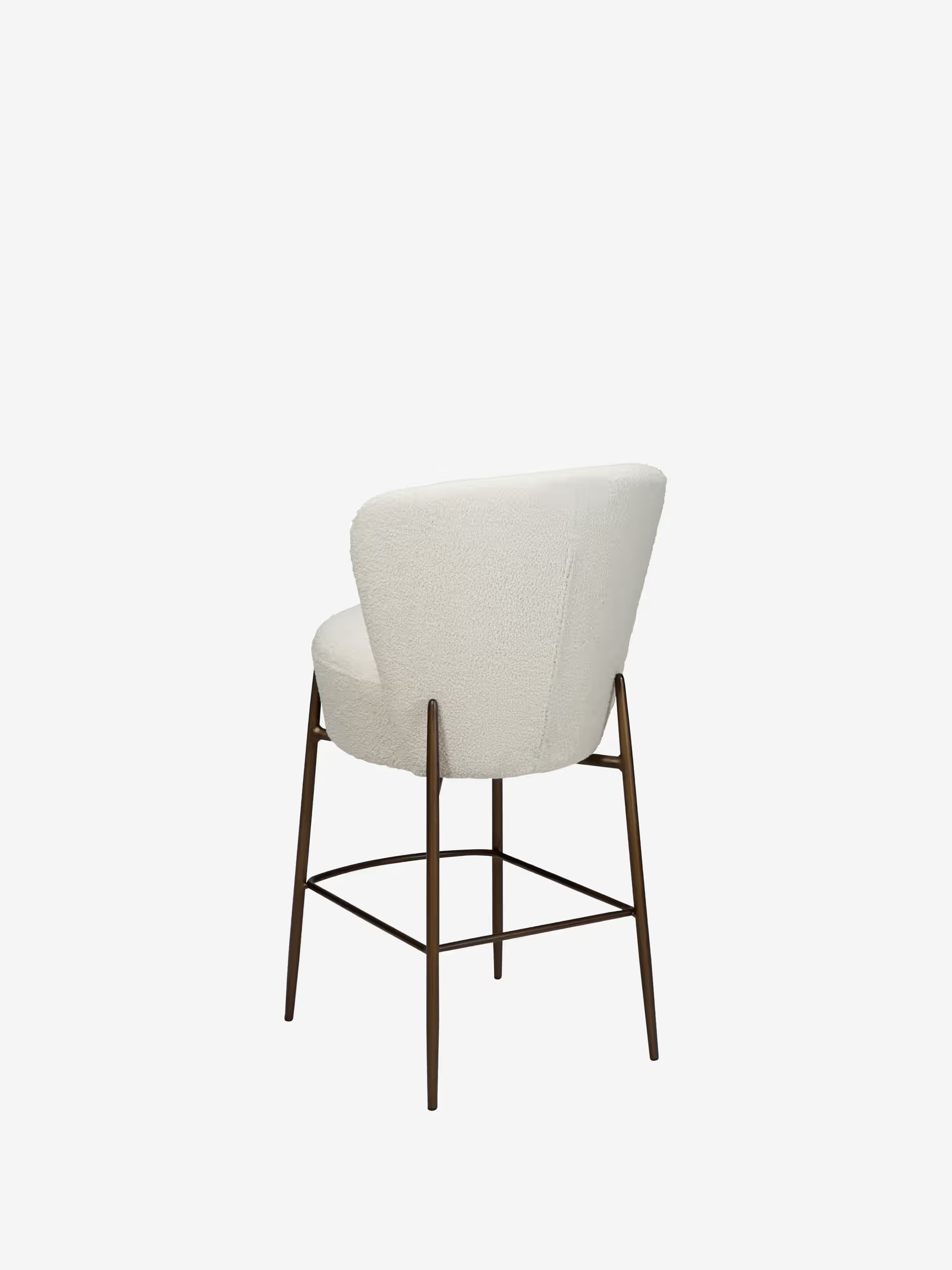 Orbit - tabouret rembourré en bouclé RPES durable avec pieds en métal