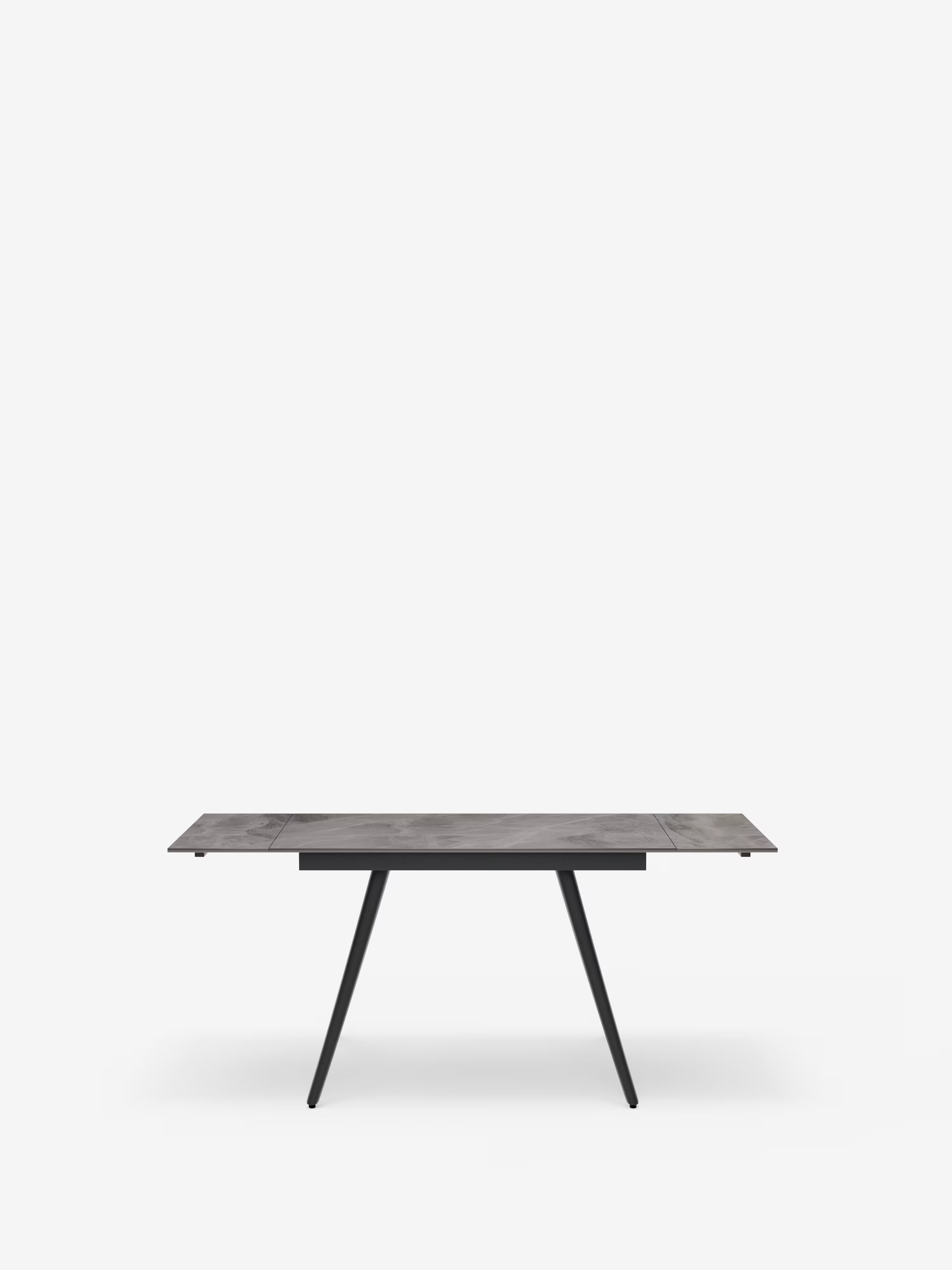 Oreste Mesa extensible efecto mármol gris – base de metal antracita 120 (180) x 80 cm