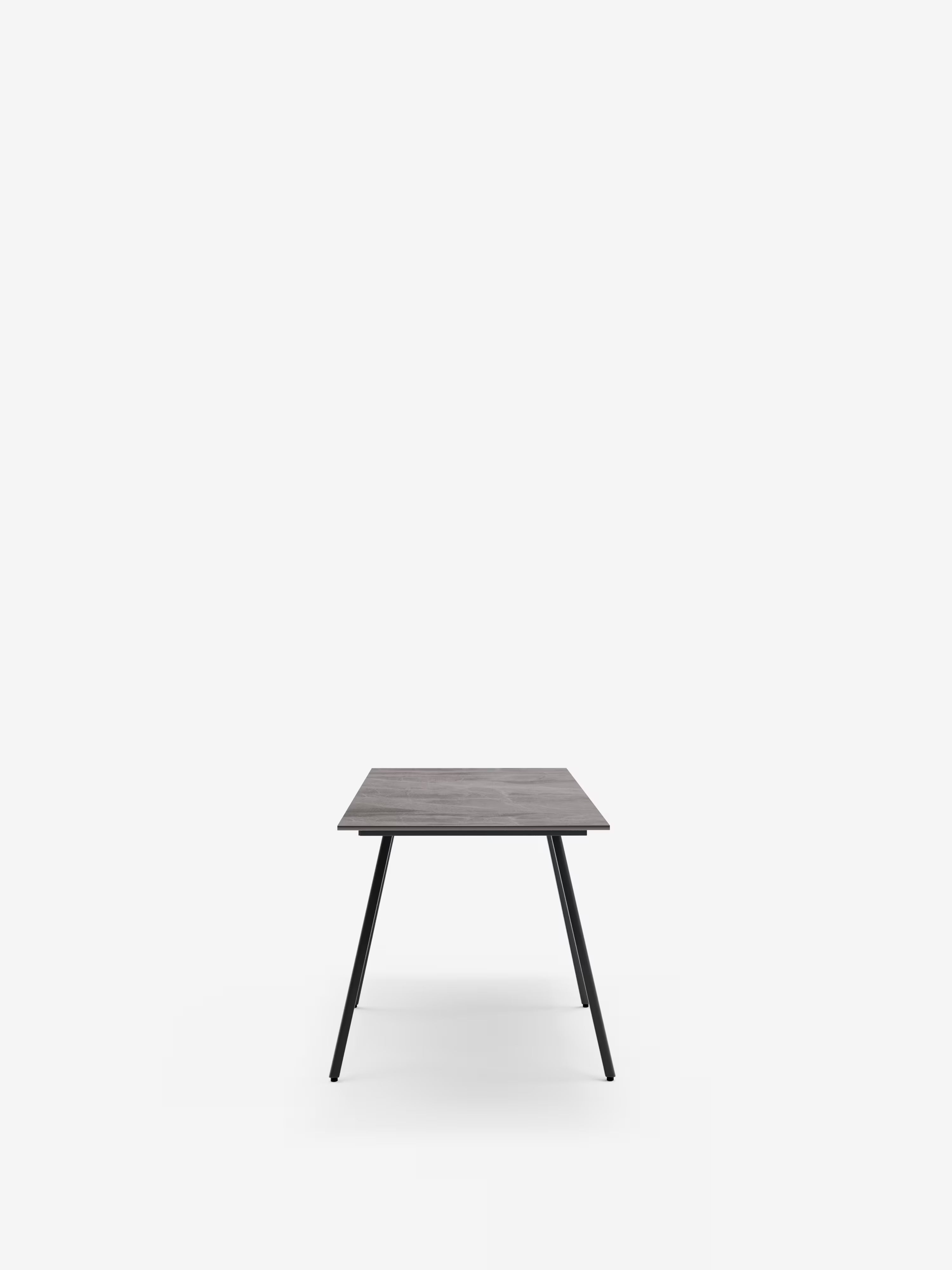 Oreste Mesa extensible efecto mármol gris – base de metal antracita 120 (180) x 80 cm
