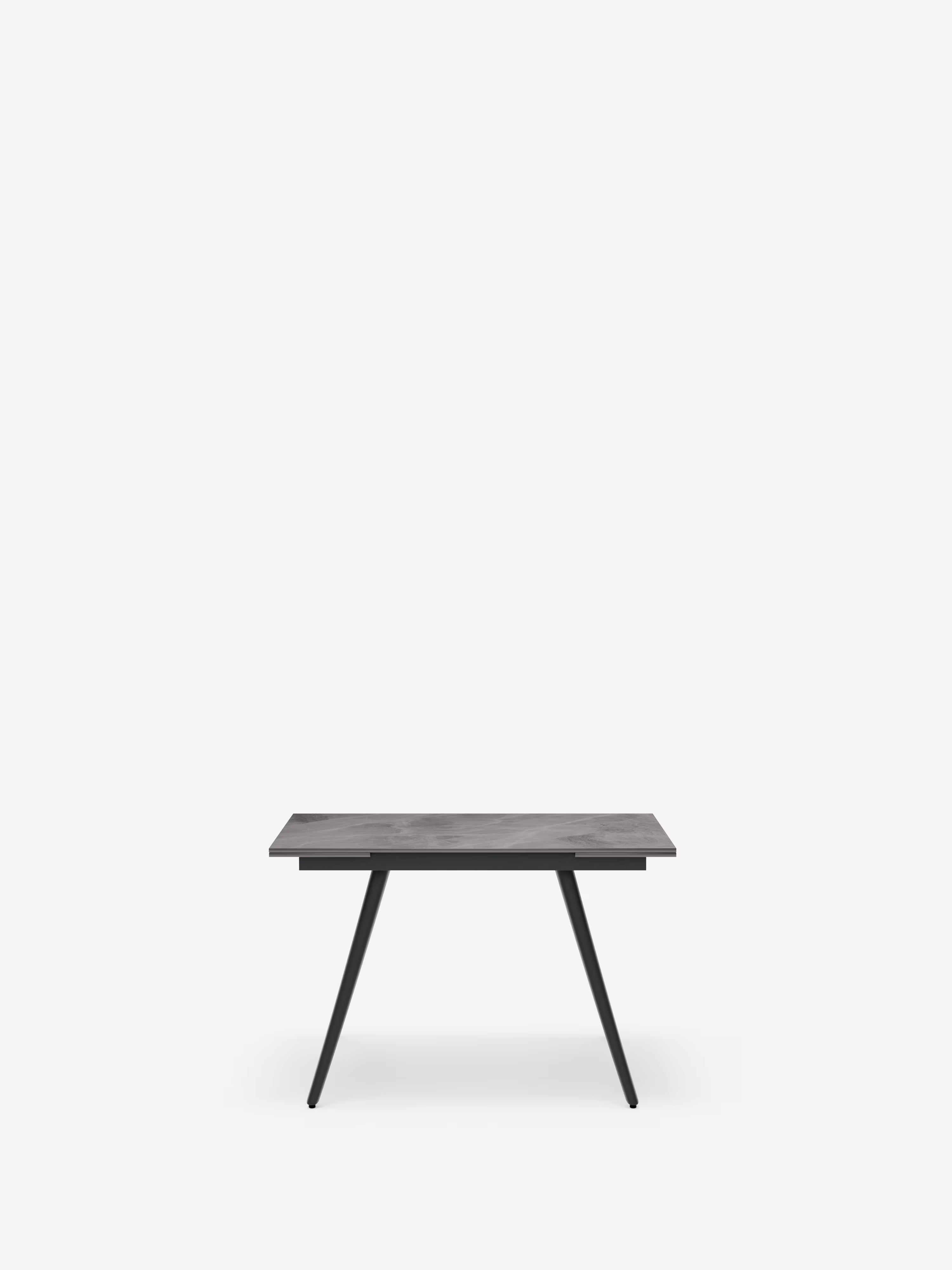 Oreste Mesa extensible efecto mármol gris – base de metal antracita 120 (180) x 80 cm