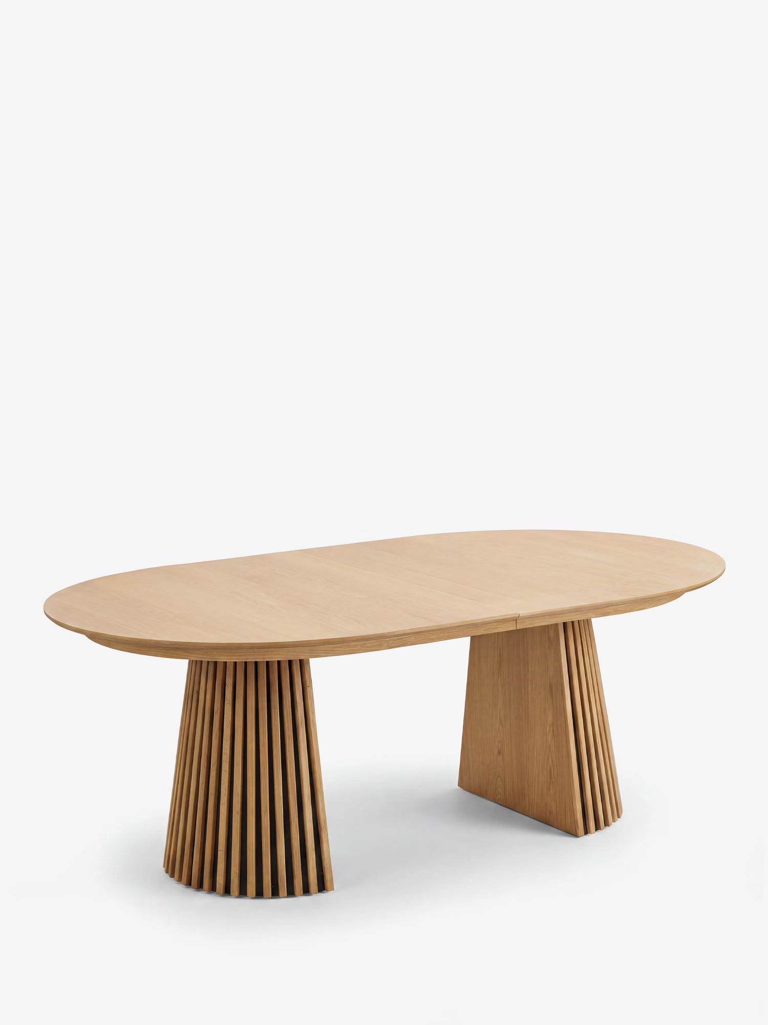 Osaka Mesa de comedor extensible en roble natural y bases escultóricas - de 200 a 300 cm FSC® 100%