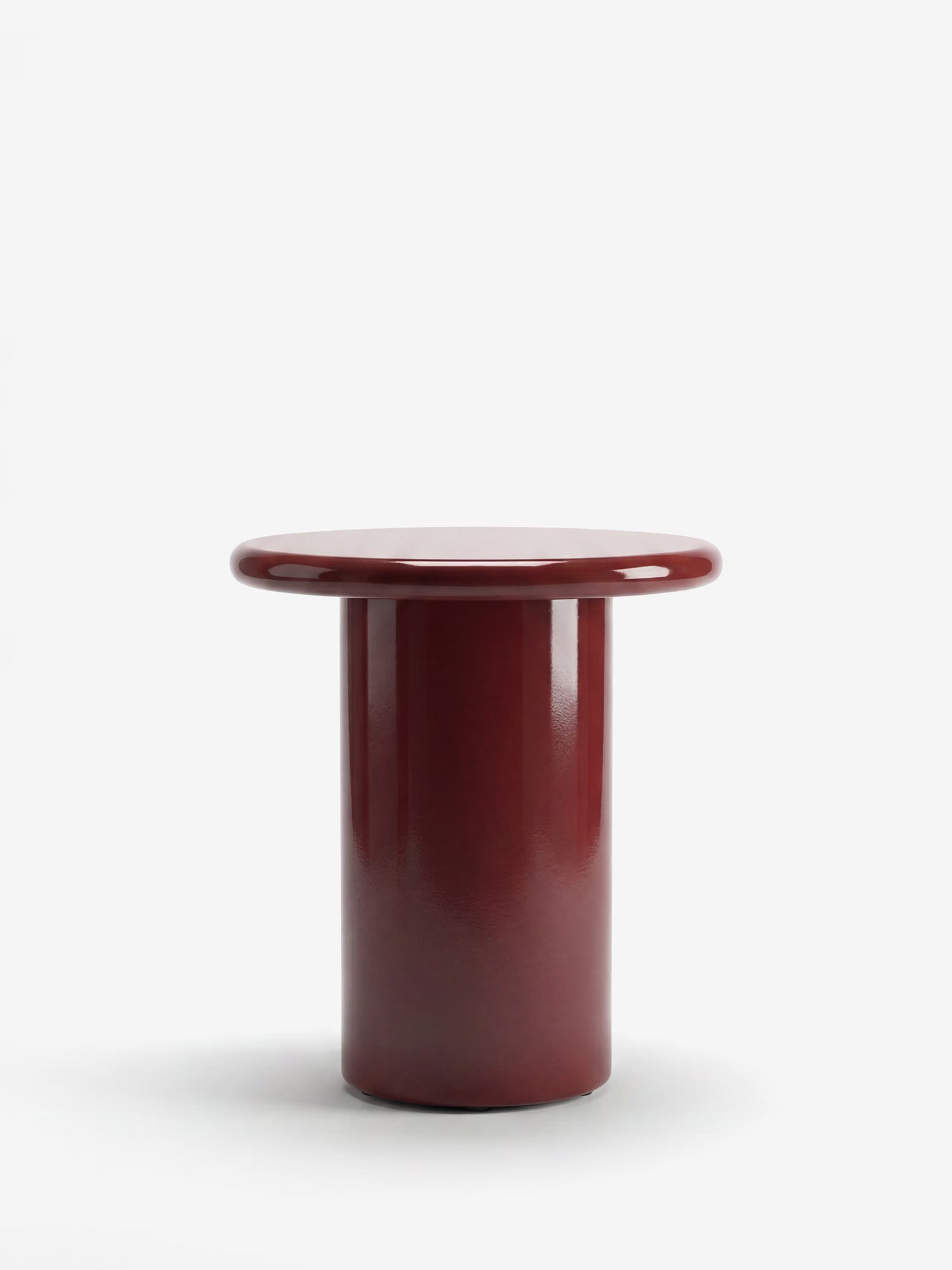 Otago Tavolino d’appoggio rotondo in MDF FSC® 100% bordeaux lucido
