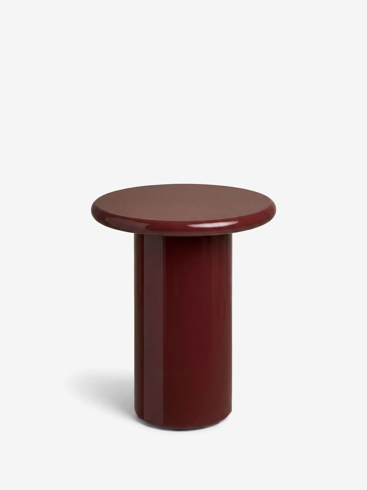 Otago Round Side Table in FSC® 100% MDF, Glossy Burgundy
