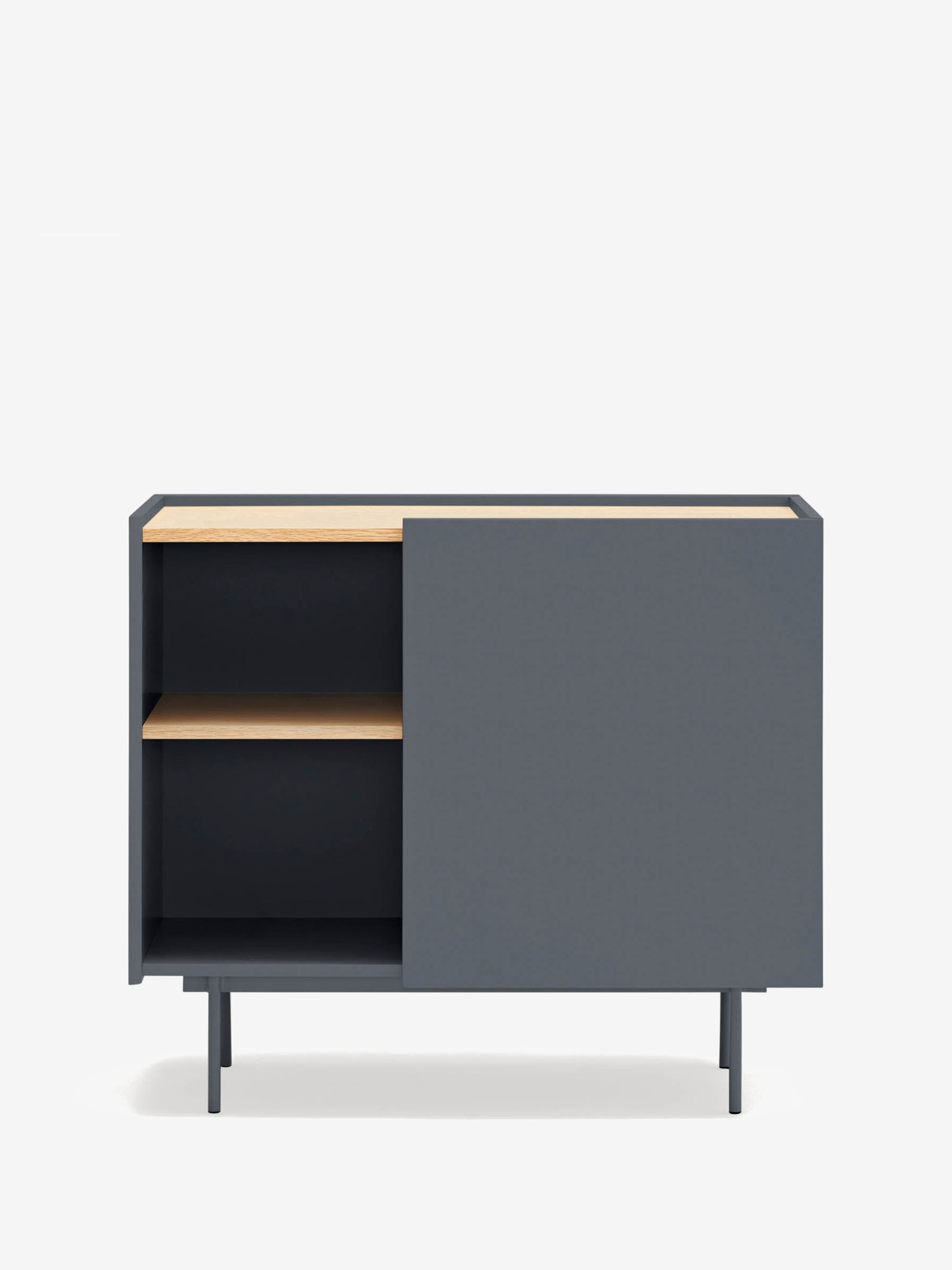 Otto cassettiera in rovere naturale e antracite – Comò moderno 88 x 78 cm