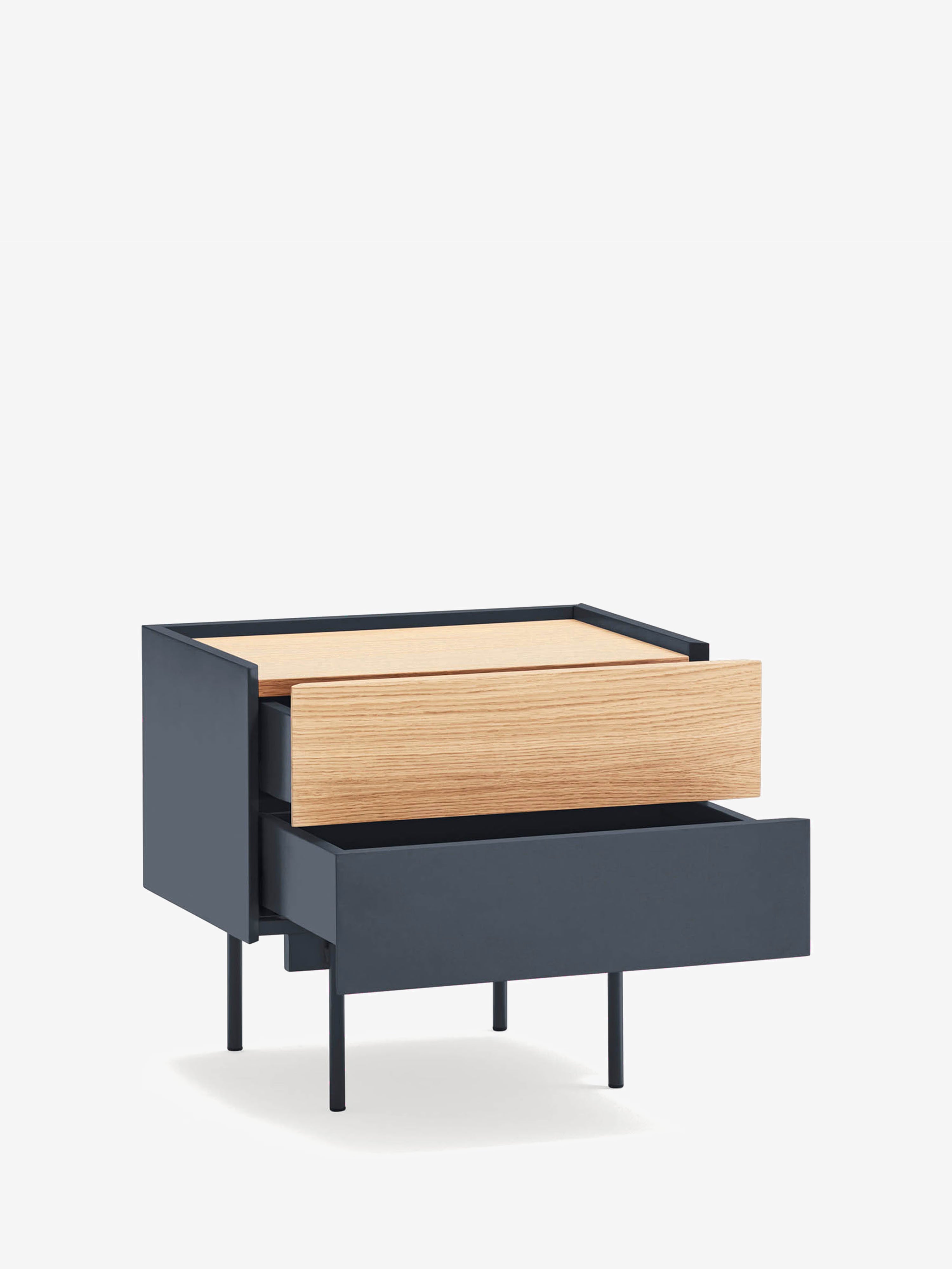 Otto comodino in rovere e grigio antracite – design moderno 50 x 47 cm