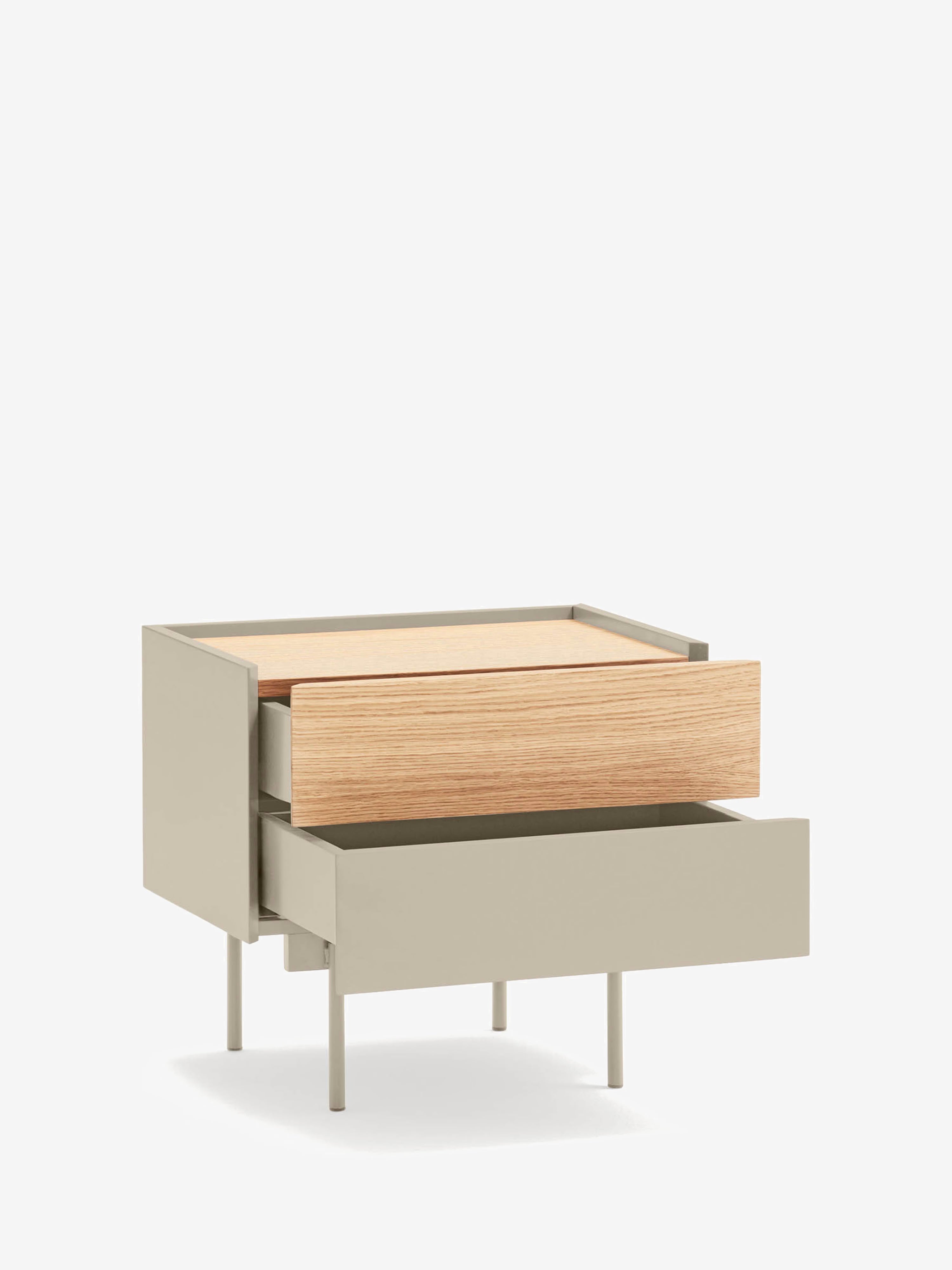 Otto comodino in rovere e beige sabbia – design moderno 50 x 47 cm