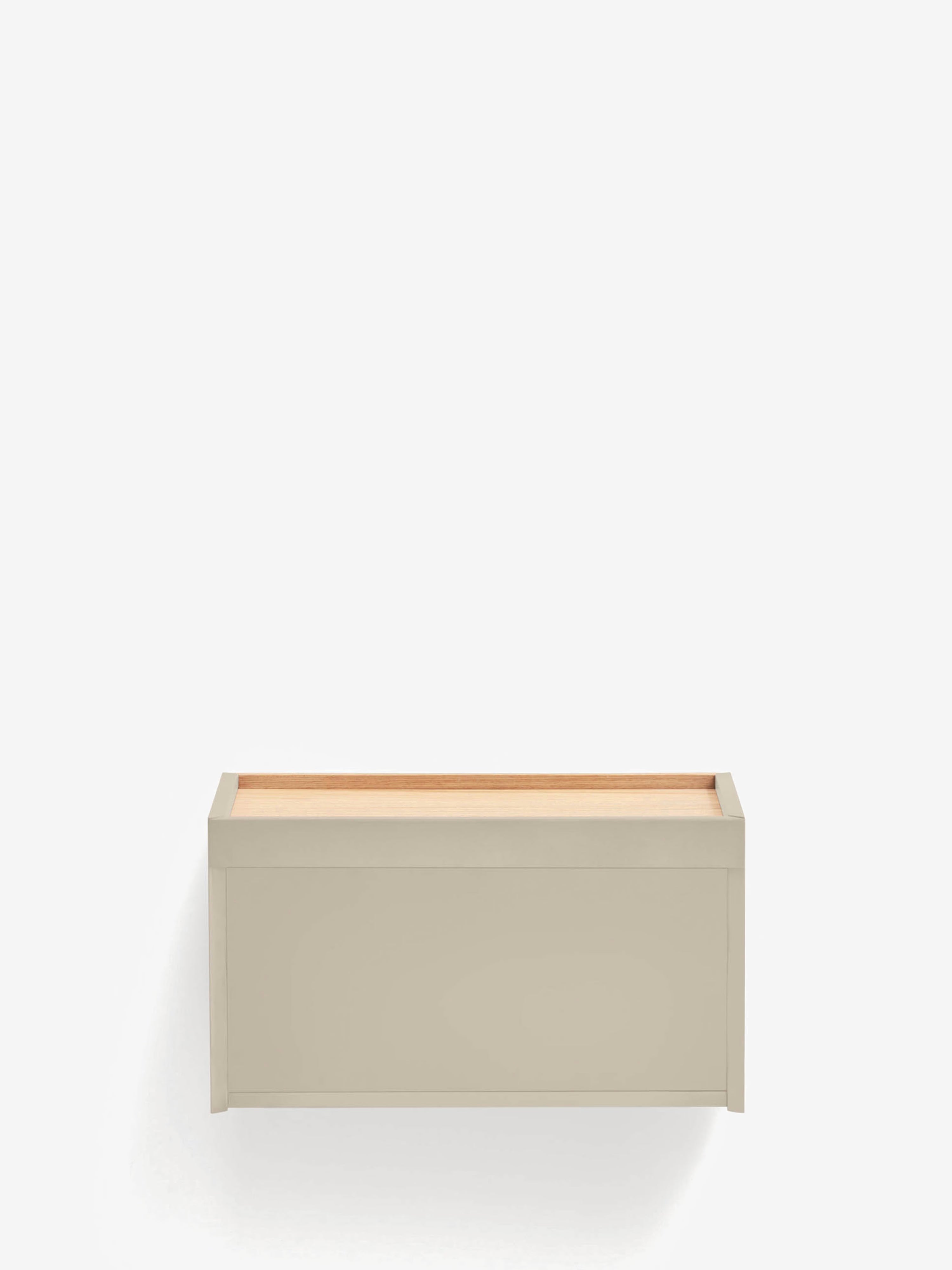 Otto comodino sospeso in rovere naturale e beige sabbia – 50 x 29 cm