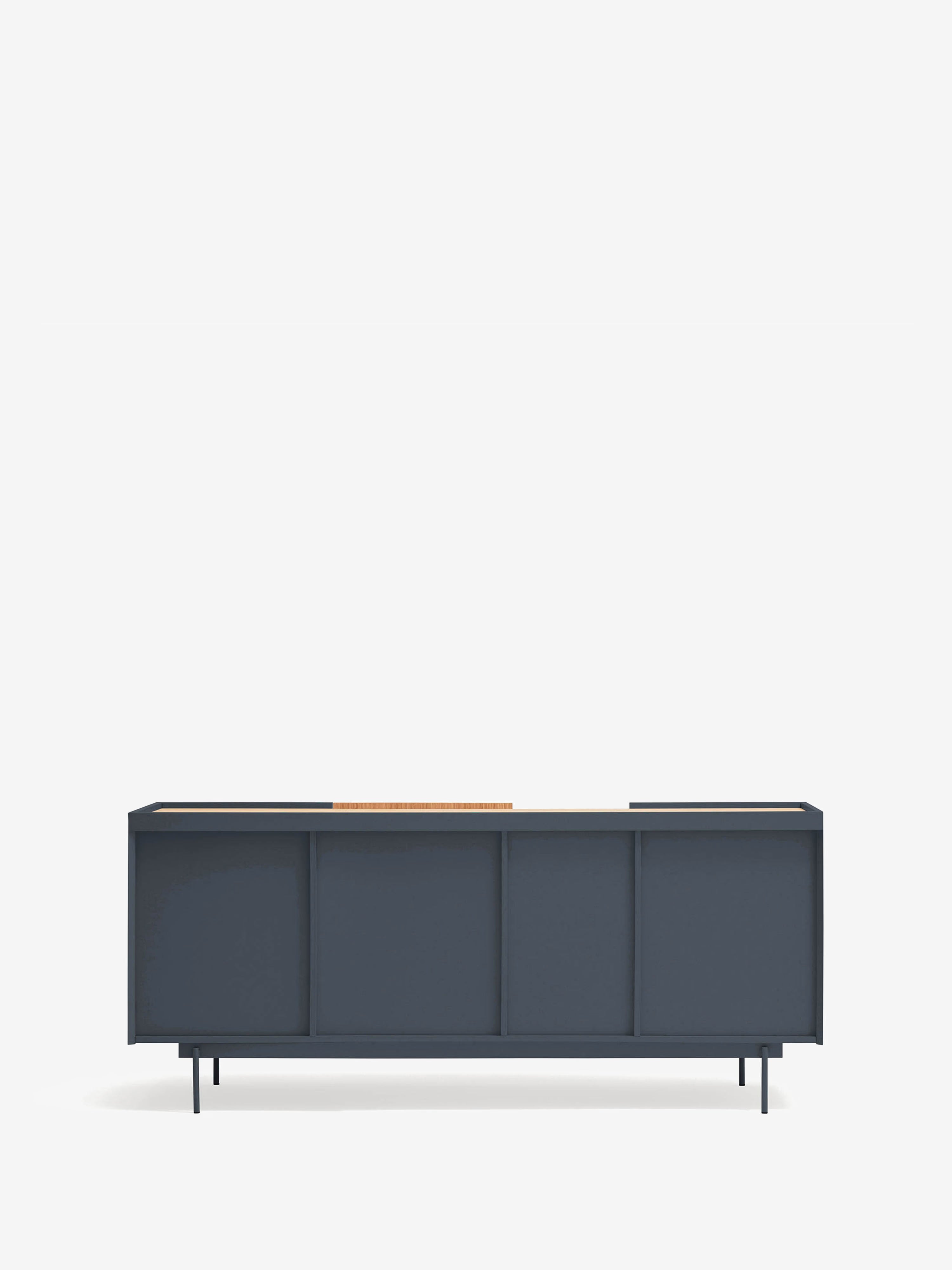 Otto aparador en roble natural y gris antracita – aparador moderno de 3 puertas 180 x 78 cm