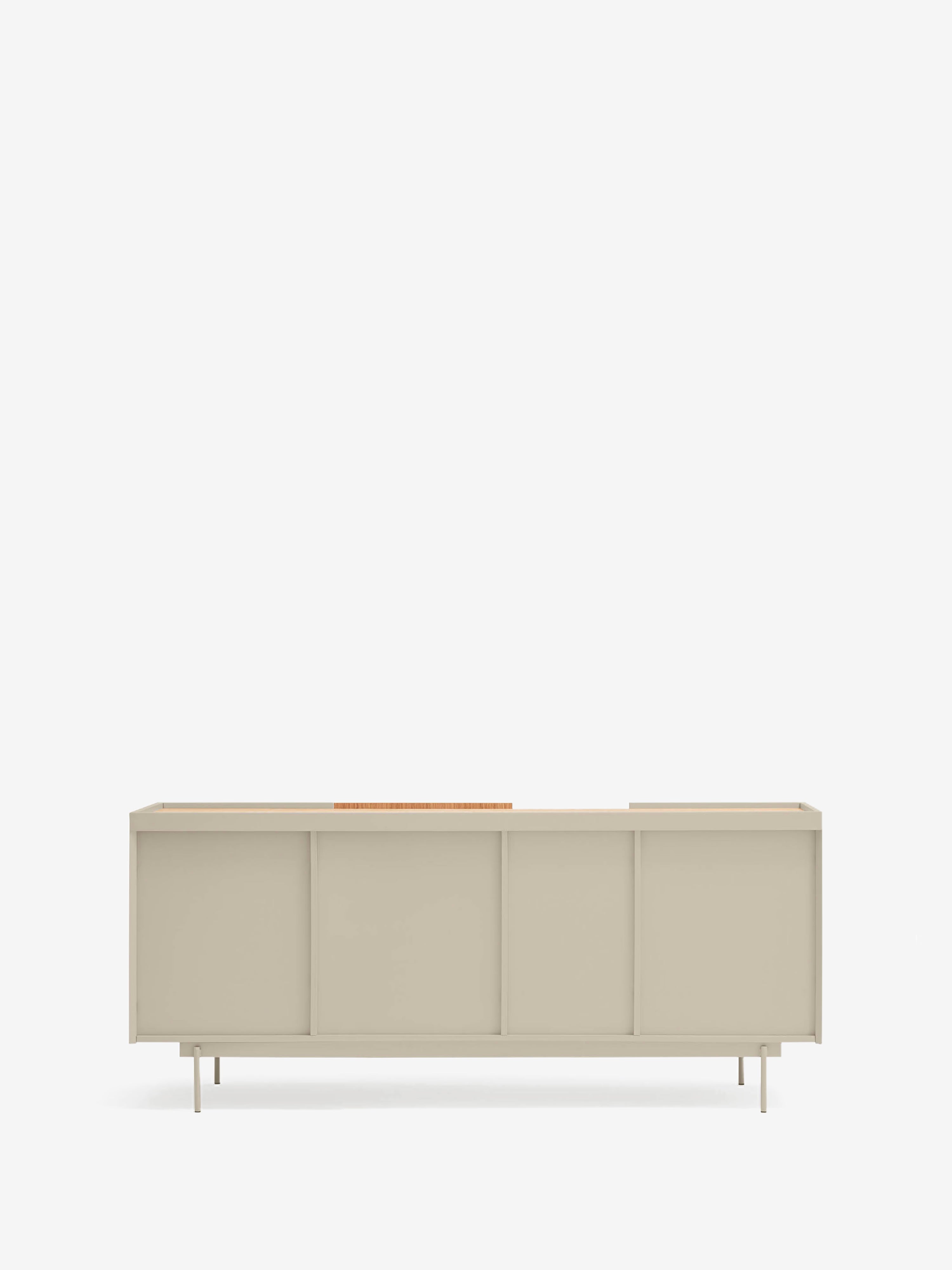 Otto aparador en roble natural y beige arena – aparador moderno de 3 puertas 180 x 78 cm