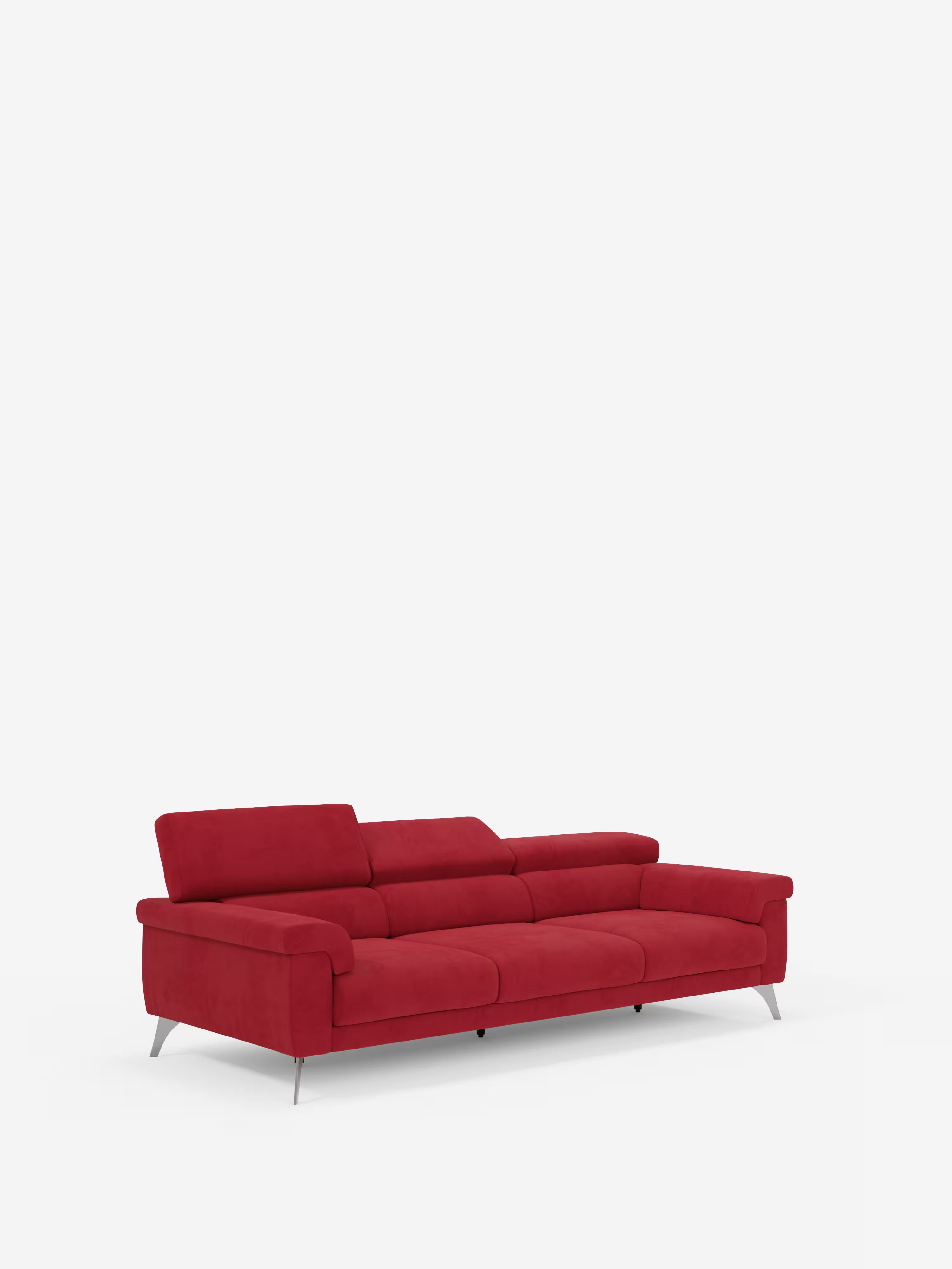 Raffaello divano angolare con penisola giallo, sedute scorrevoli e poggiatesta reclinabili in microfibra smacchiabile