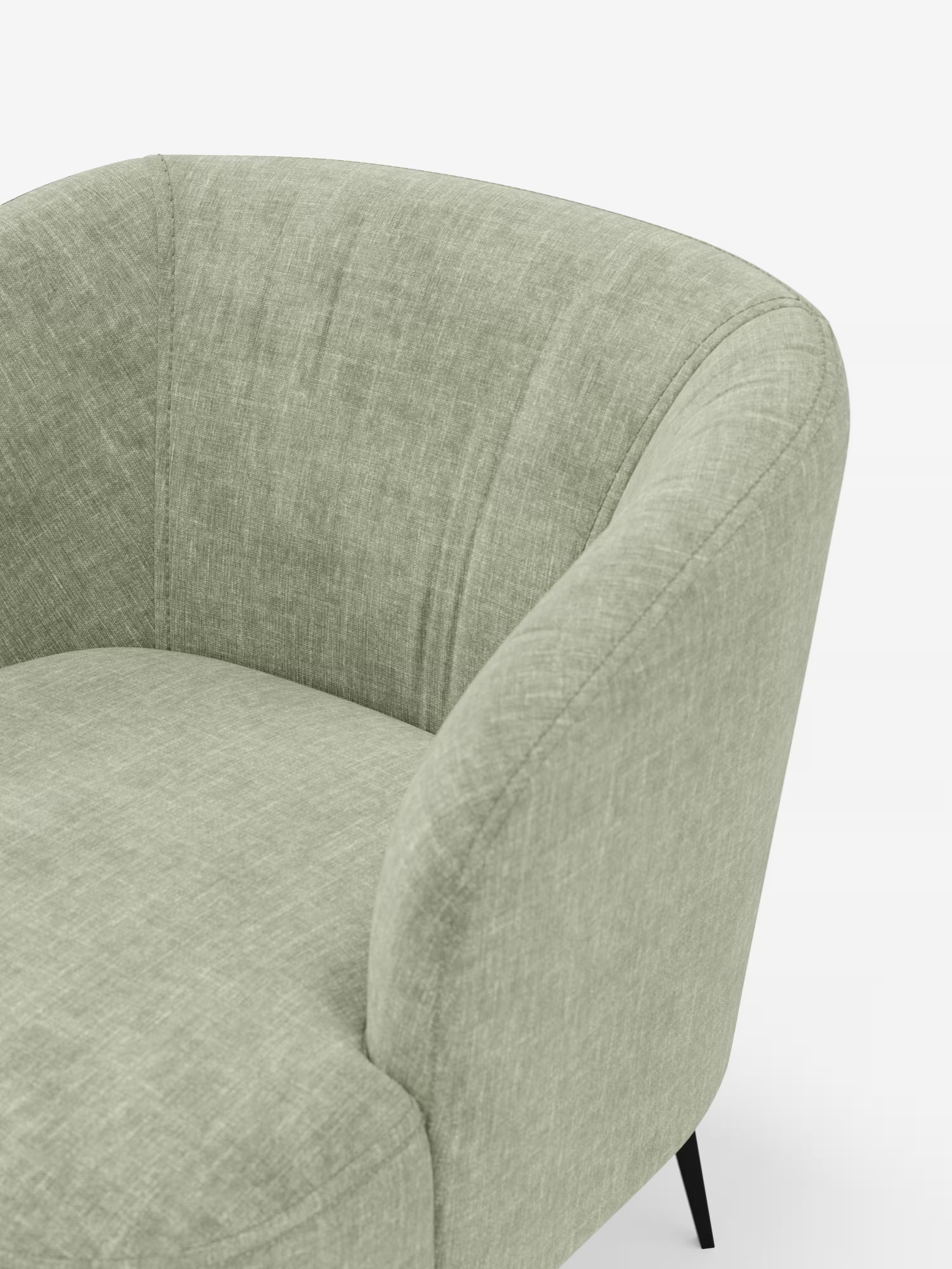 Renoa poltroncina moderna con influenze retrò in morbida ciniglia smacchiabile