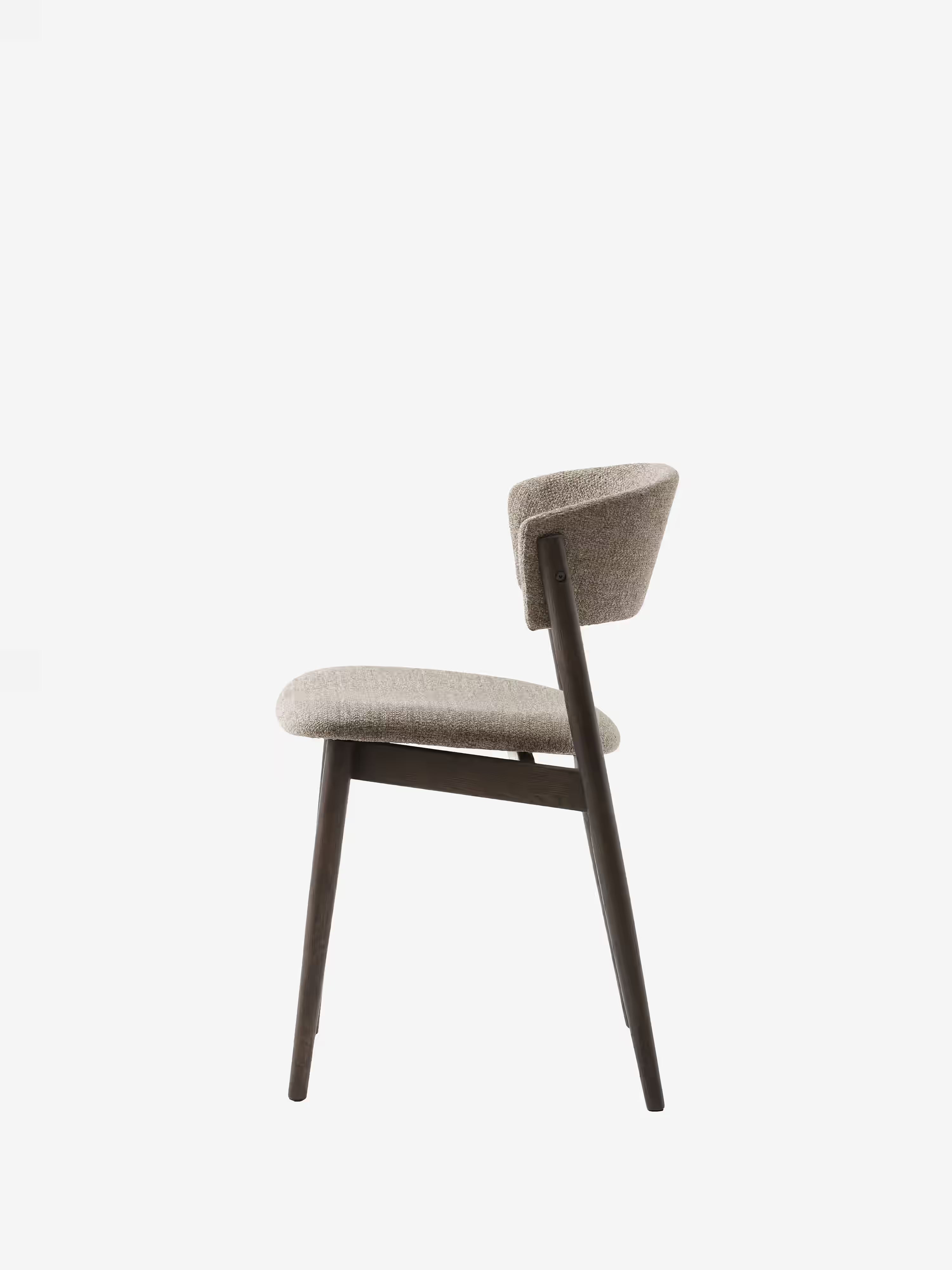 Revere Stuhl aus Taupe-Velours und natürlichem Eichenholz FSC
