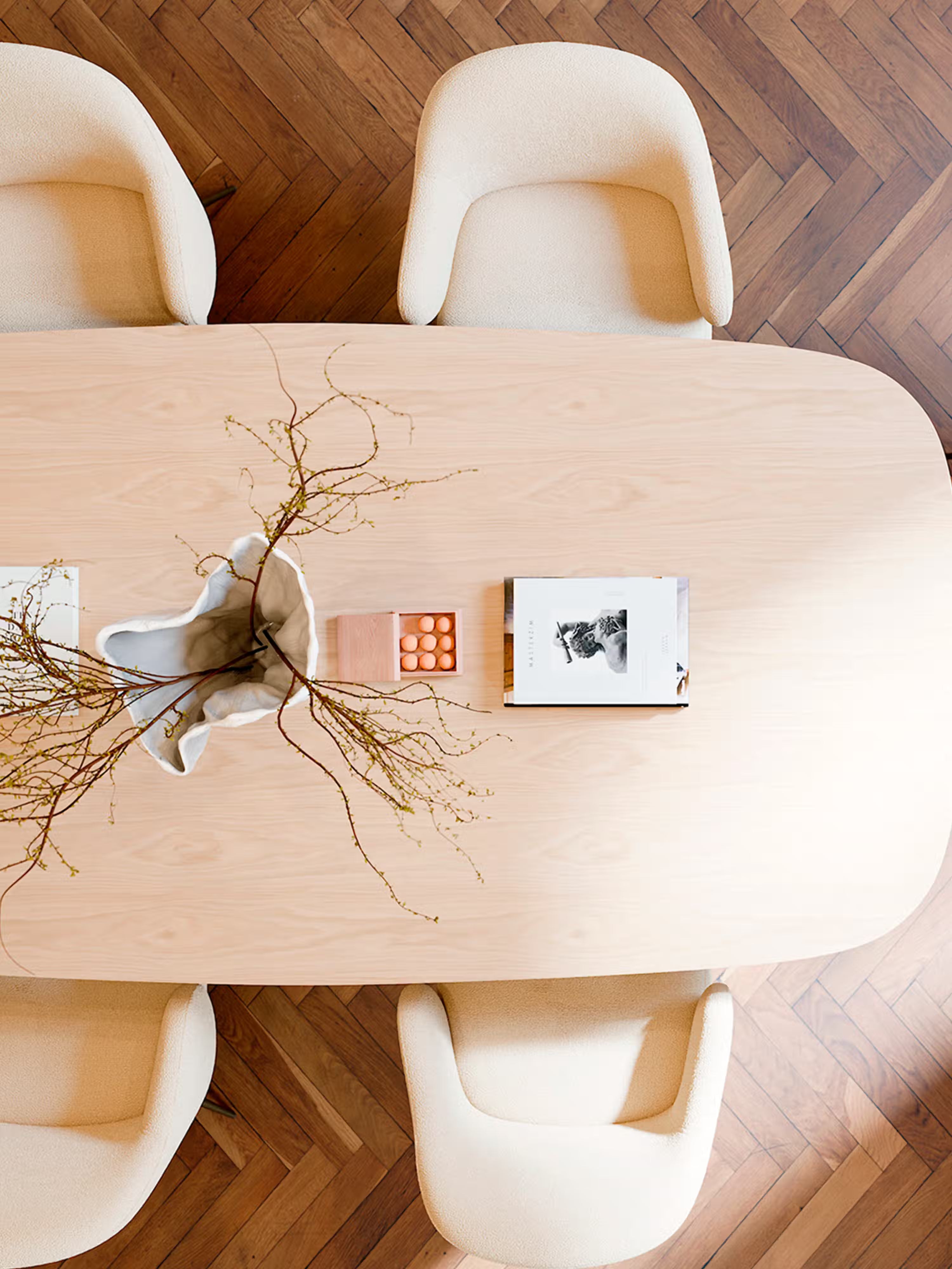 Root mesa de comedor escultórica en madera - Roble claro 220 x 110 cm