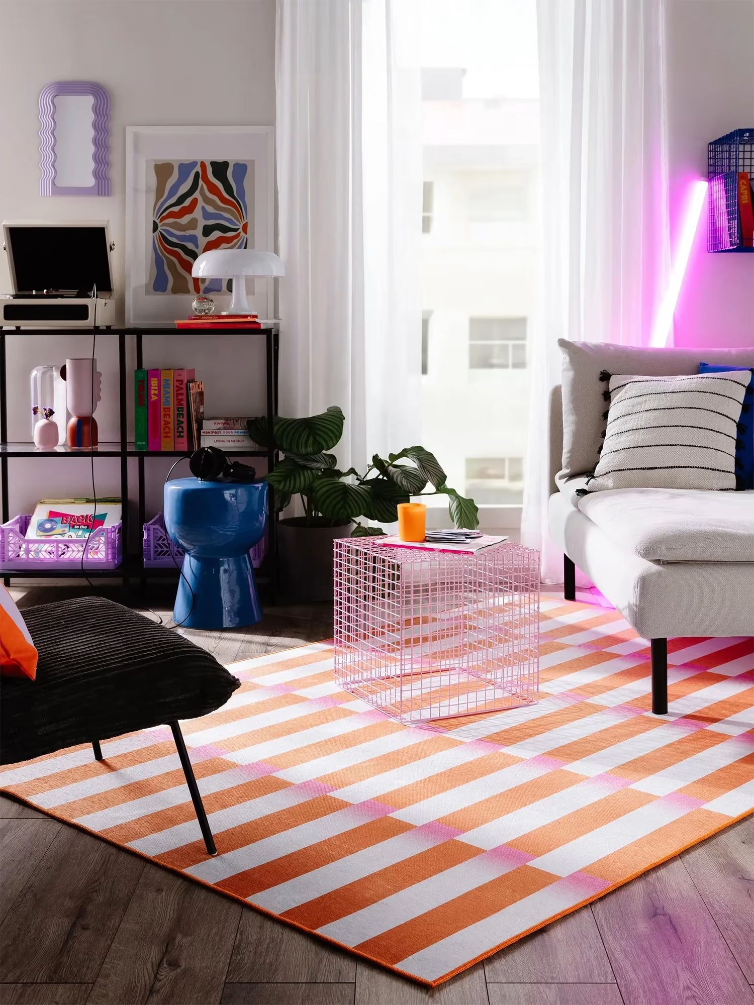 Rory Tappeto in poliestere Lavabile POP style - design geometrico a strisce certificato OEKO-TEX®