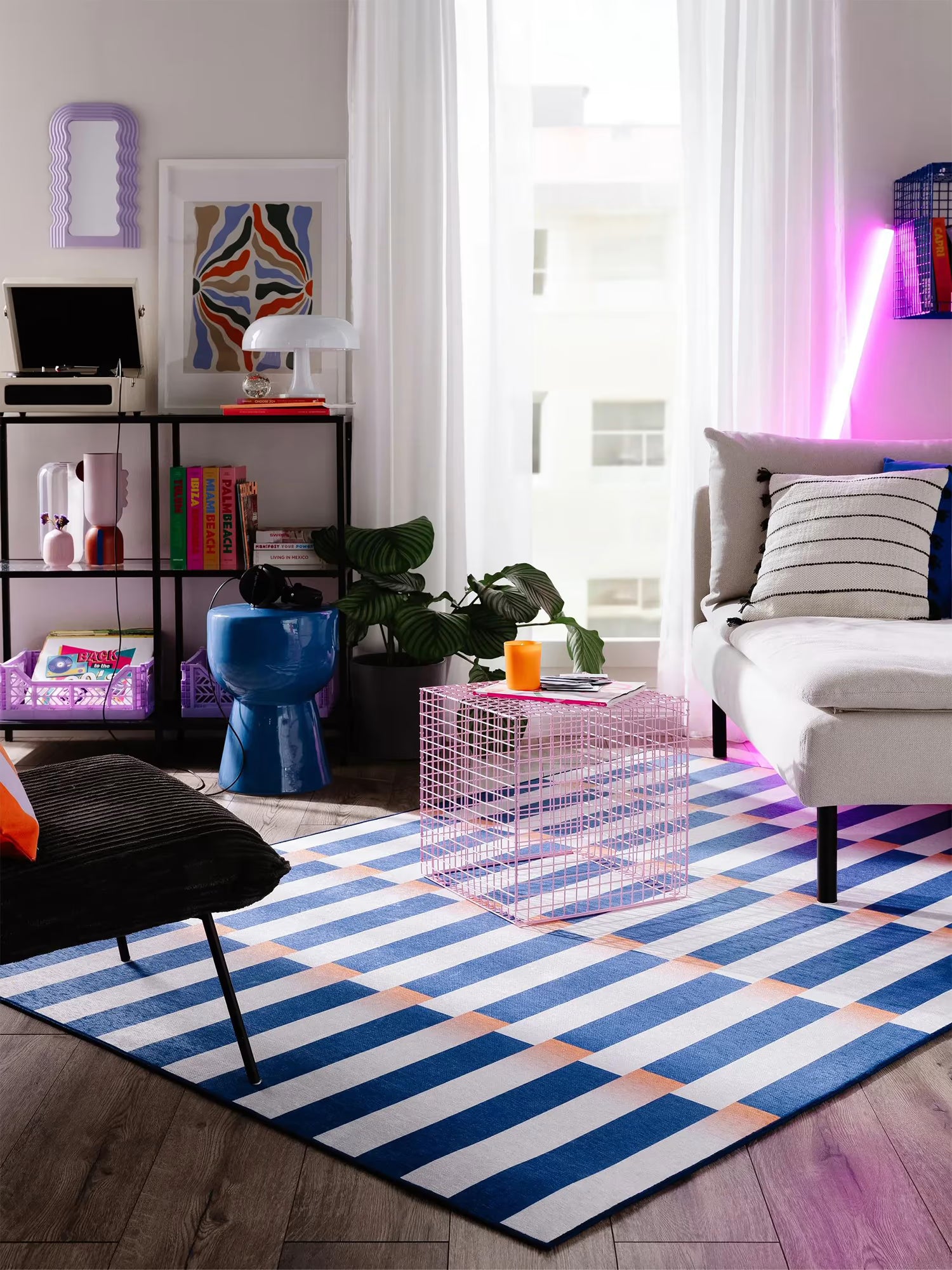 Rory Tappeto in poliestere Lavabile POP style - design geometrico a strisce certificato OEKO-TEX®