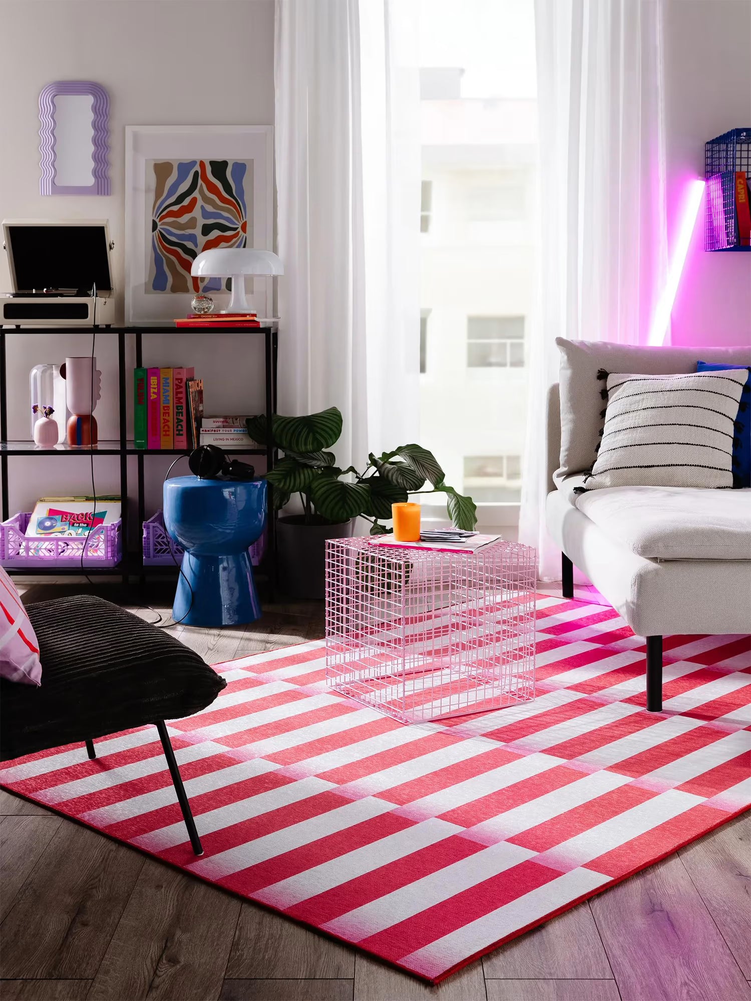 Rory Tappeto in poliestere Lavabile POP style - design geometrico a strisce certificato OEKO-TEX®