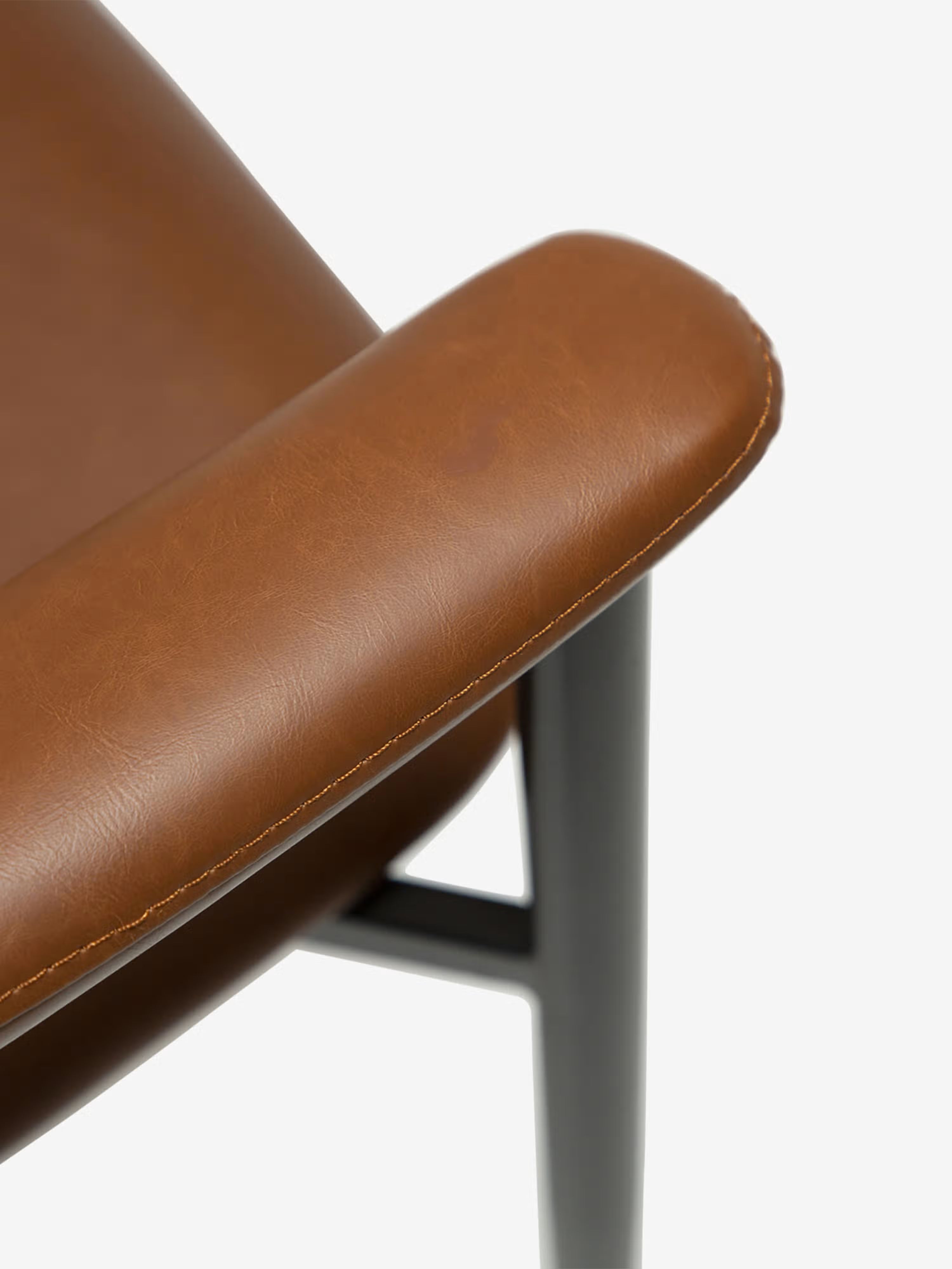 Rover chaise avec accoudoirs en cuir art. - design moderne industriel-chic