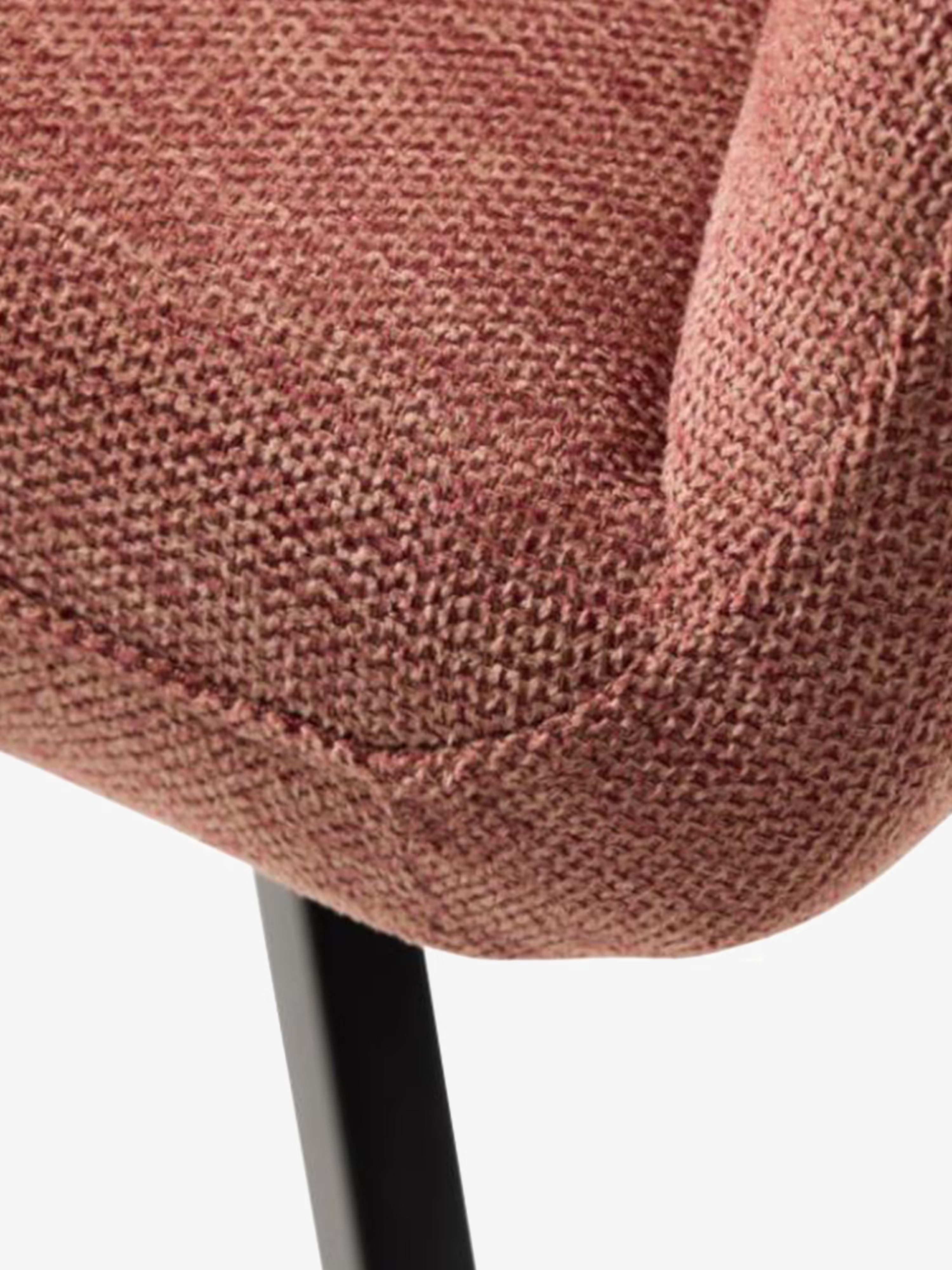 Roxana Chaise pivotante rembourrée en tissu avec accoudoirs et base en métal noir