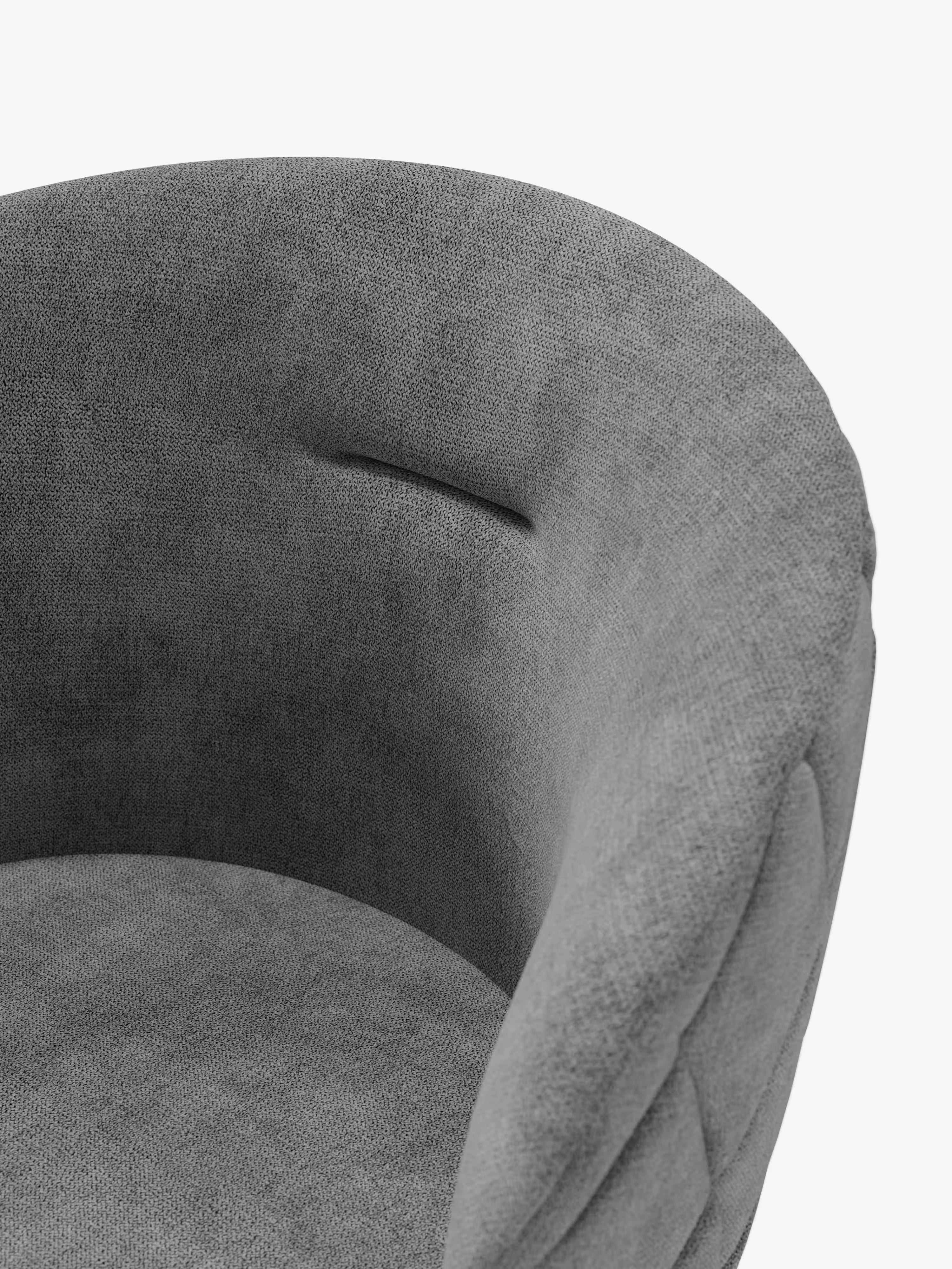 Chaise Rumble en tissu matelassé gris foncé avec structure en métal noir