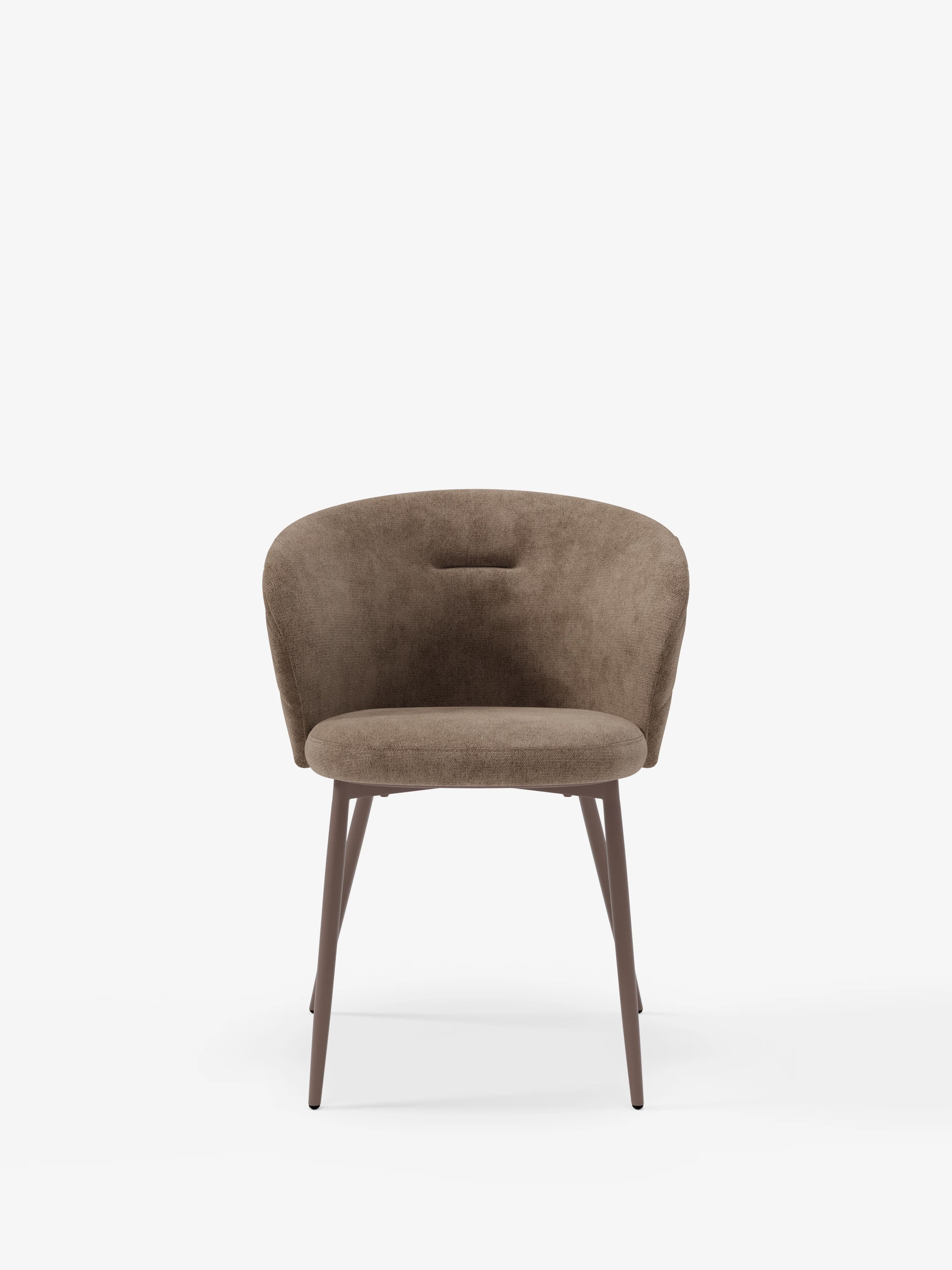 Chaise Rumble en tissu matelassé avec structure en métal marron