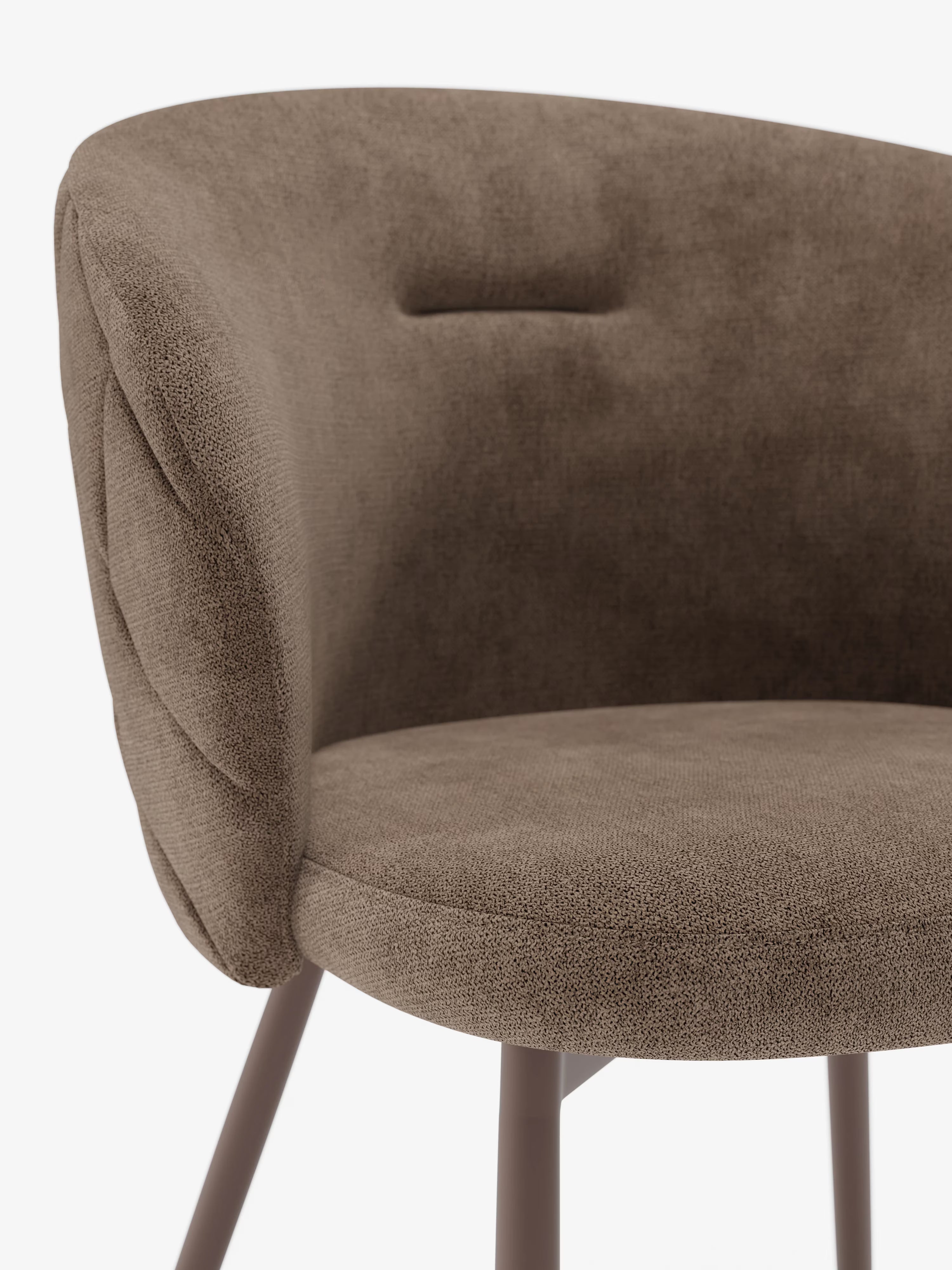 Chaise Rumble en tissu matelassé avec structure en métal marron