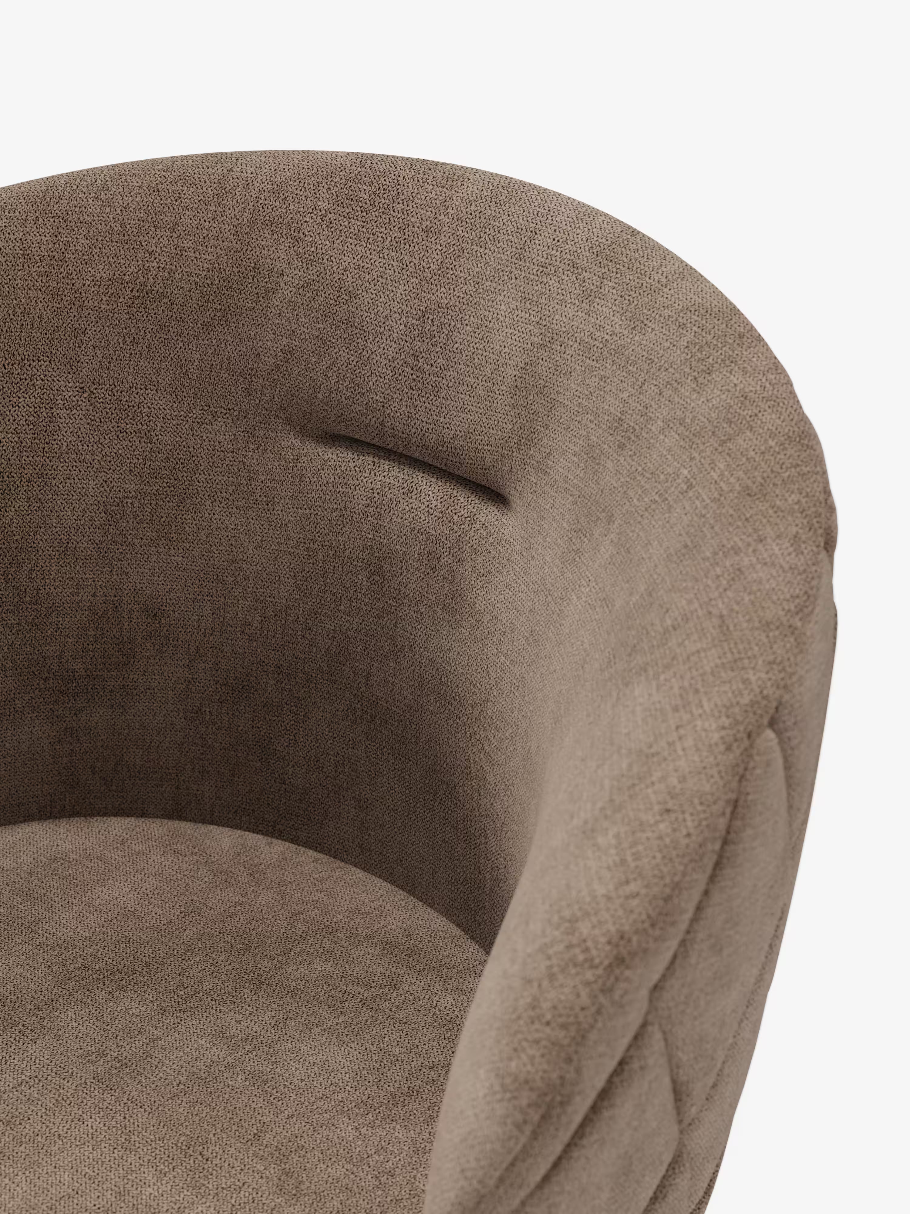 Chaise Rumble en tissu matelassé avec structure en métal marron