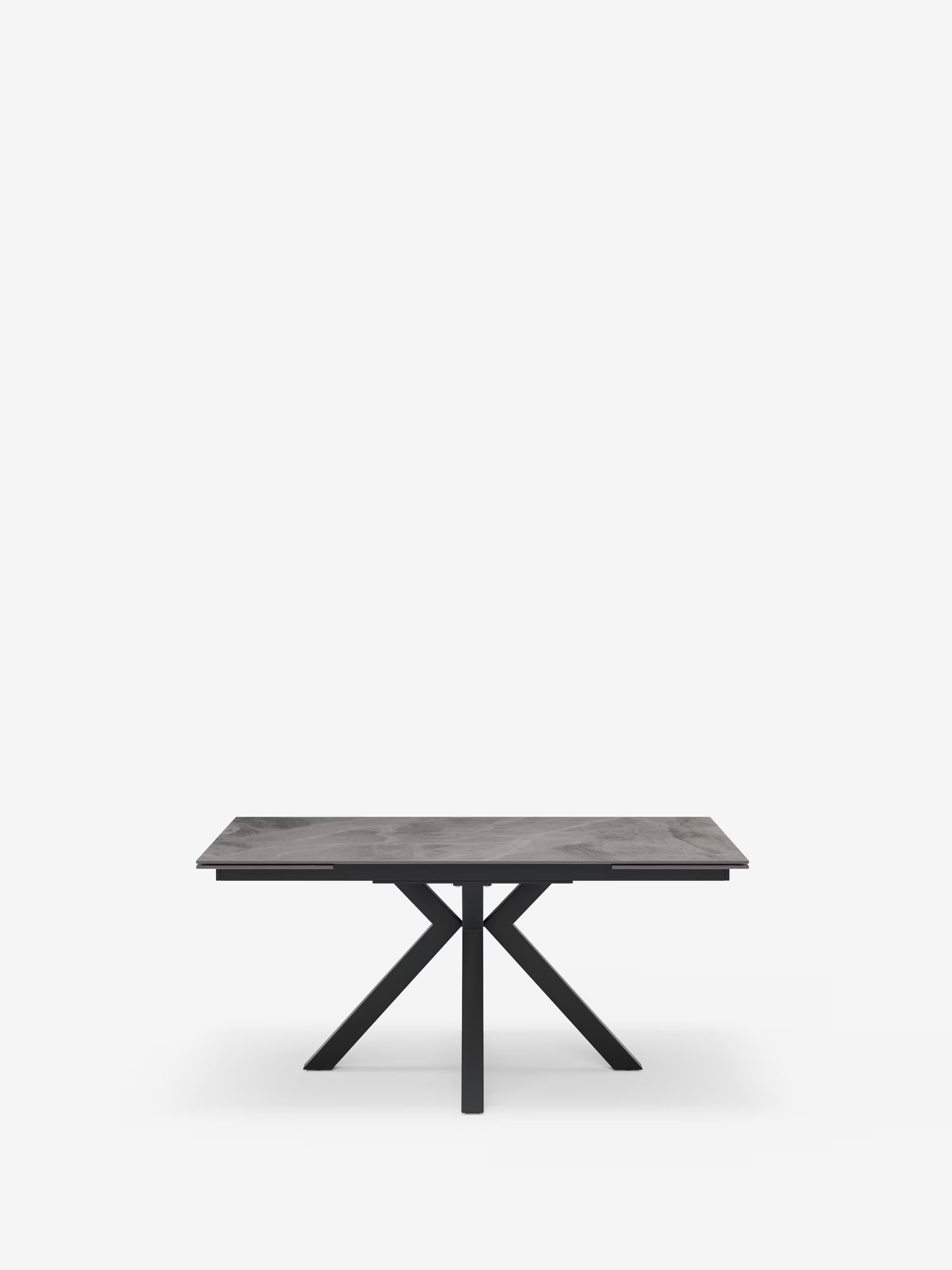 Sky Mesa extensible de piedra efecto mármol gris – base de metal 160 (240) x 91 cm