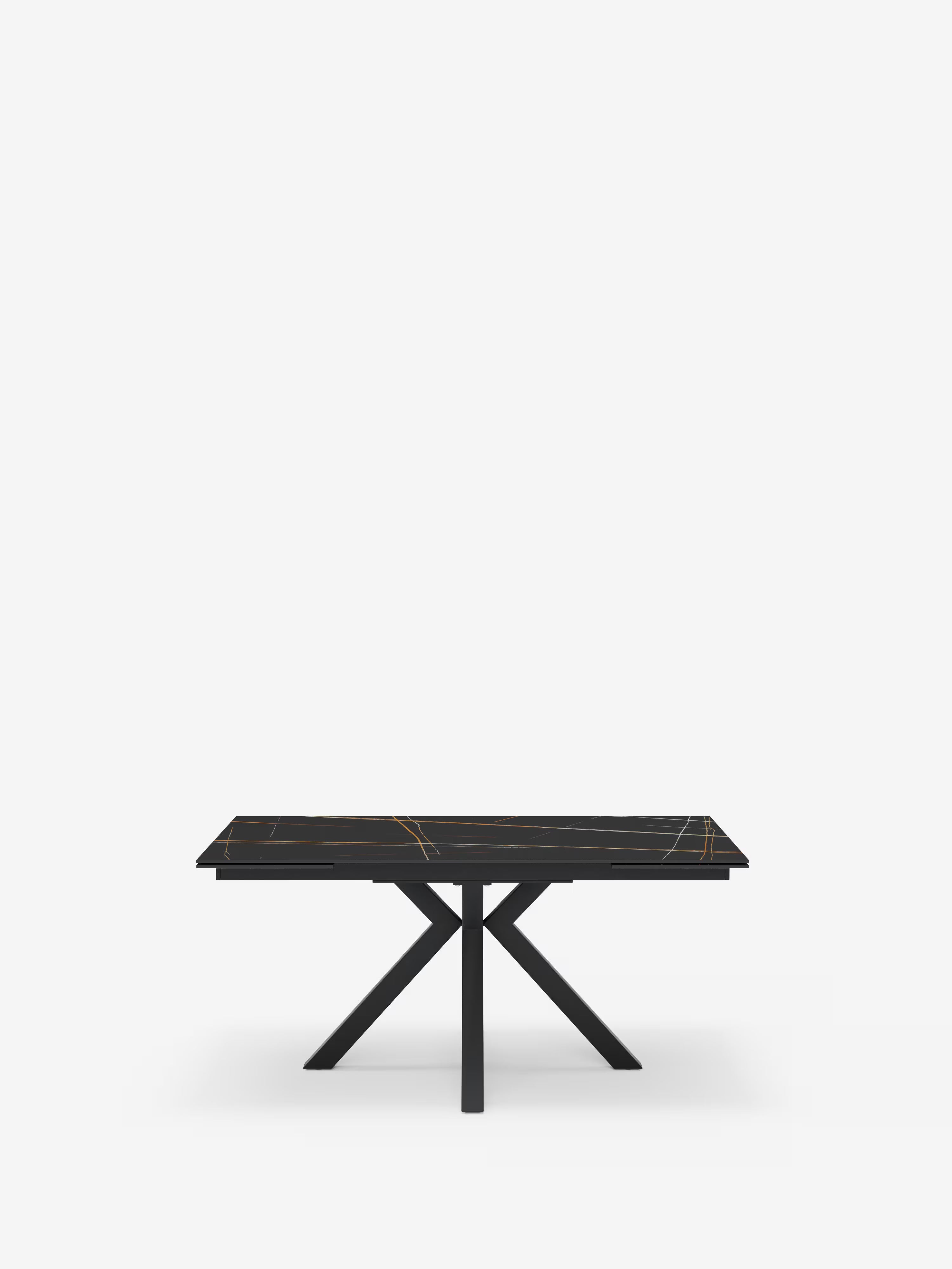 Sky Mesa extensible de piedra efecto mármol negro – base de metal 160 (240) x 91 cm