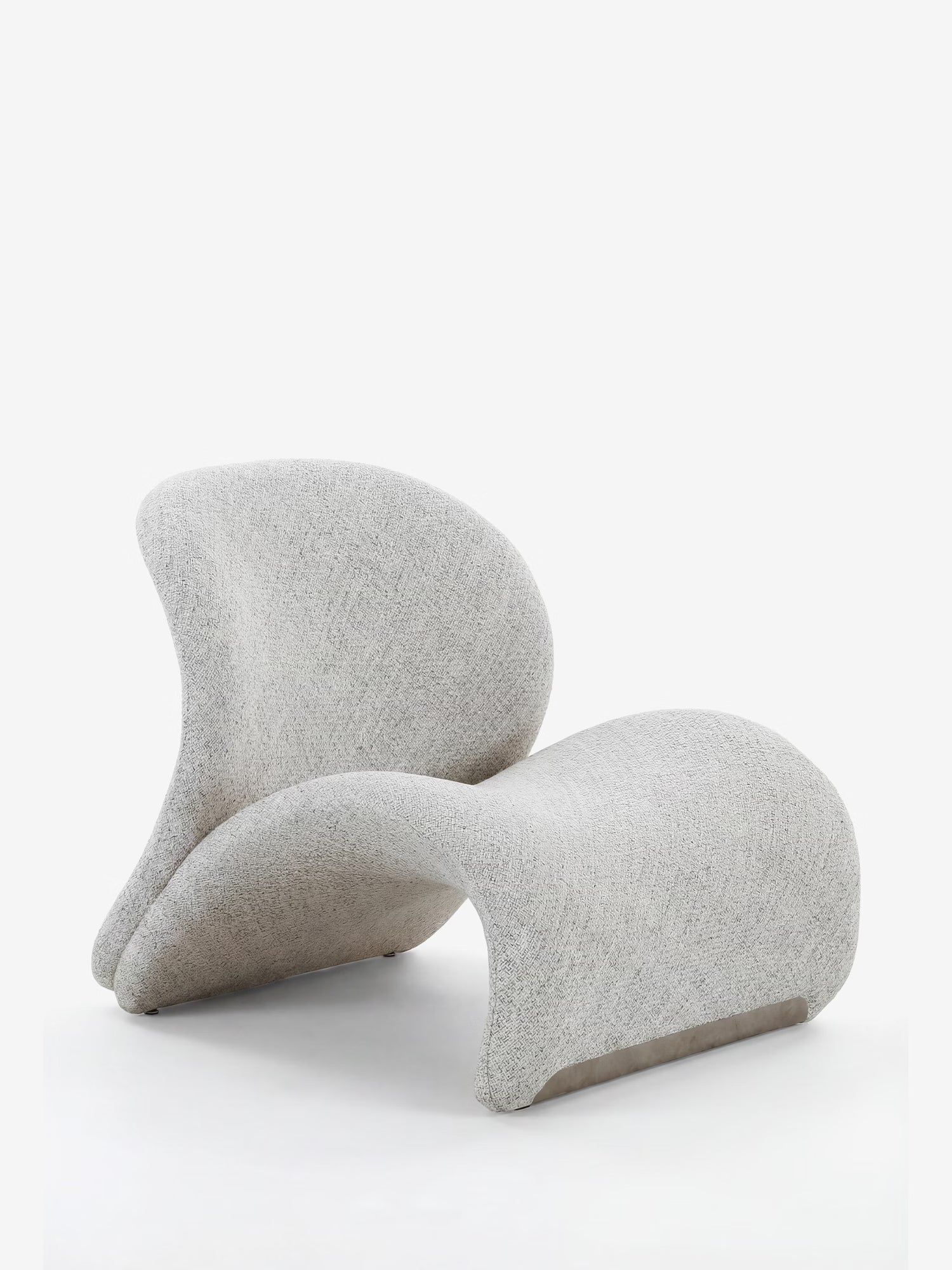 Sofia Poltrona lounge FSC® 100% in tessuto misto cotone panna - design minimale e scultoreo
