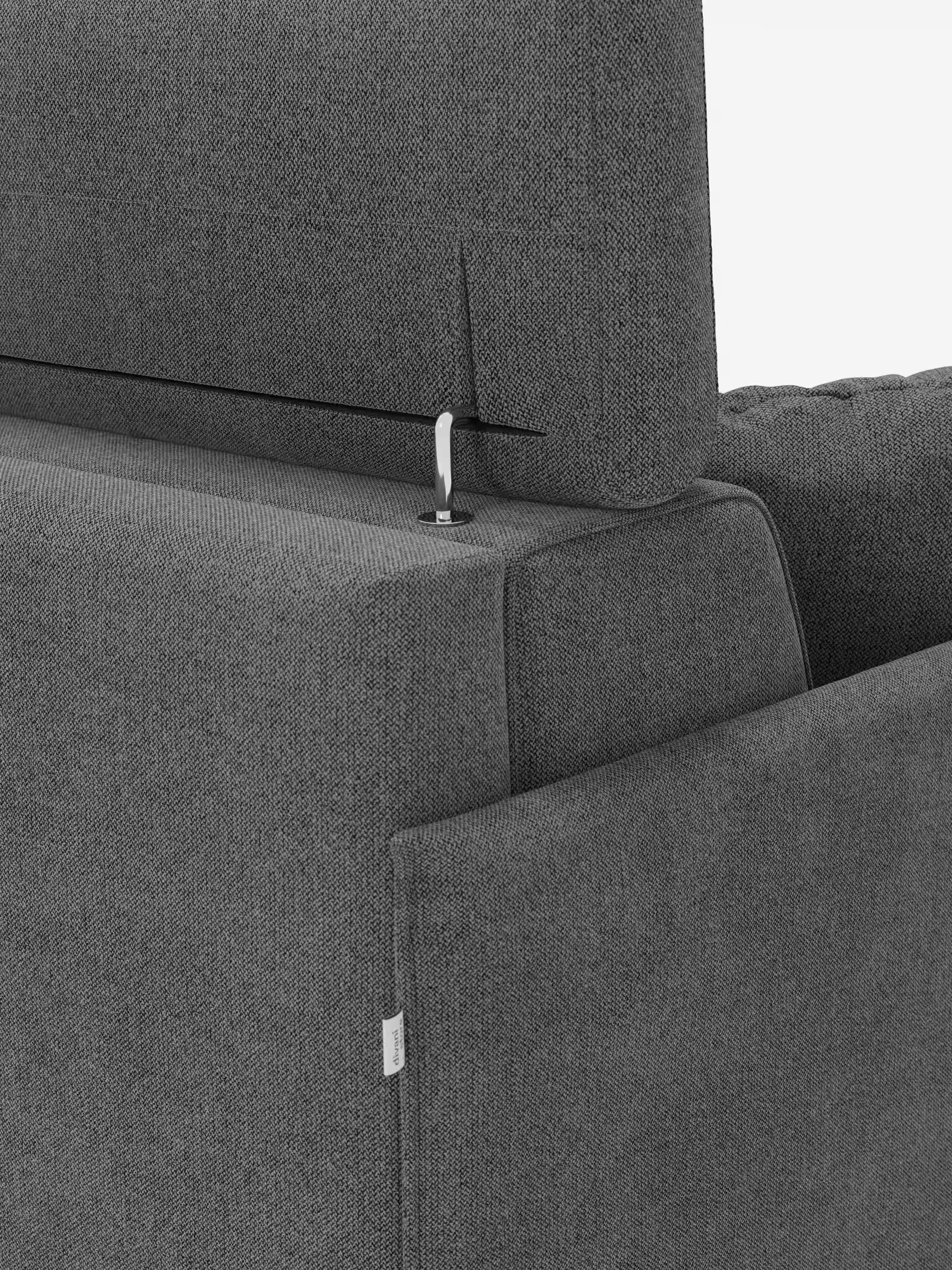 Sole Divano letto angolare con penisola contenitore – poggiatesta reclinabili e rivestimento smacchiabile