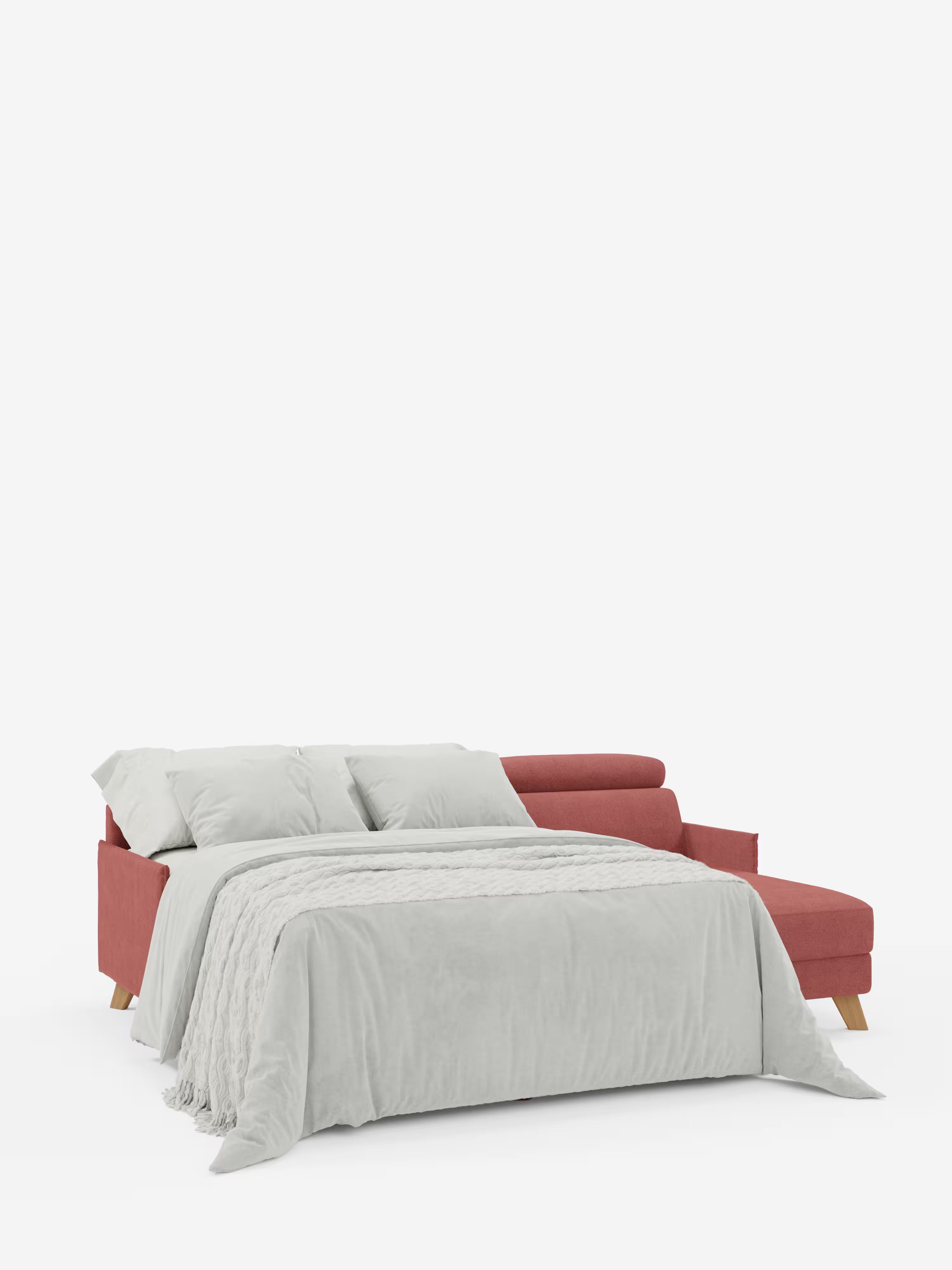 Sole Divano letto angolare con penisola contenitore – poggiatesta reclinabili e rivestimento smacchiabile