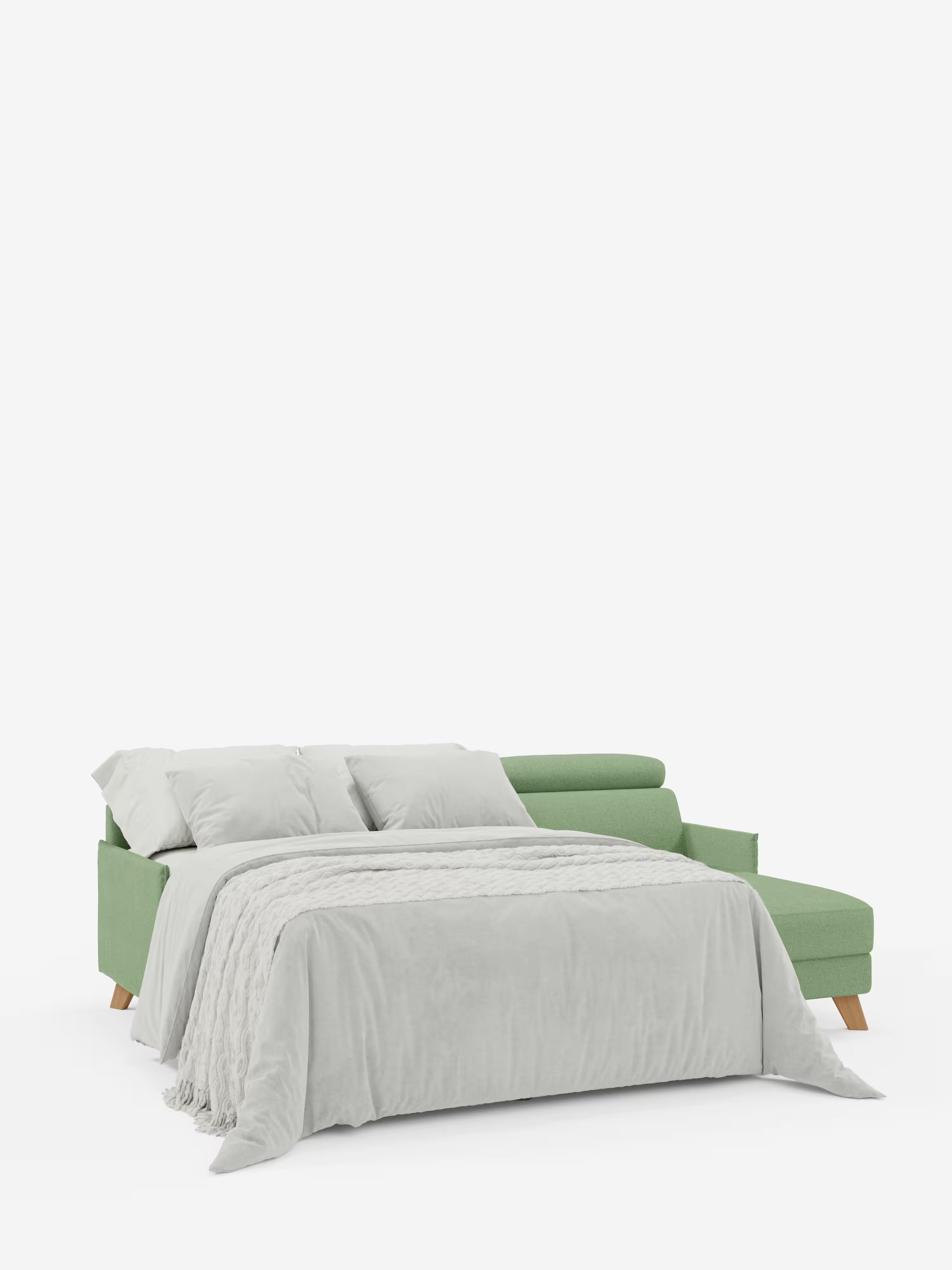 Sole Divano letto angolare con penisola contenitore – poggiatesta reclinabili e rivestimento smacchiabile