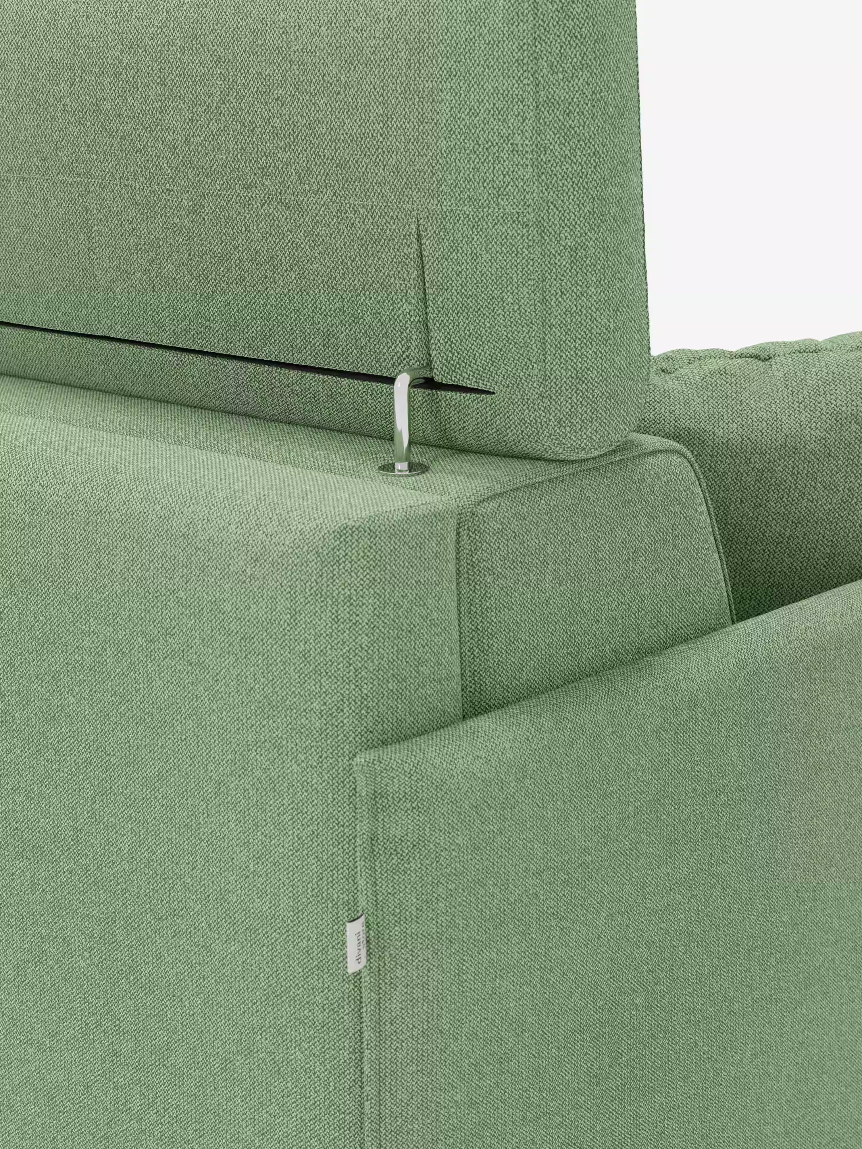 Sole Divano letto angolare con penisola contenitore – poggiatesta reclinabili e rivestimento smacchiabile