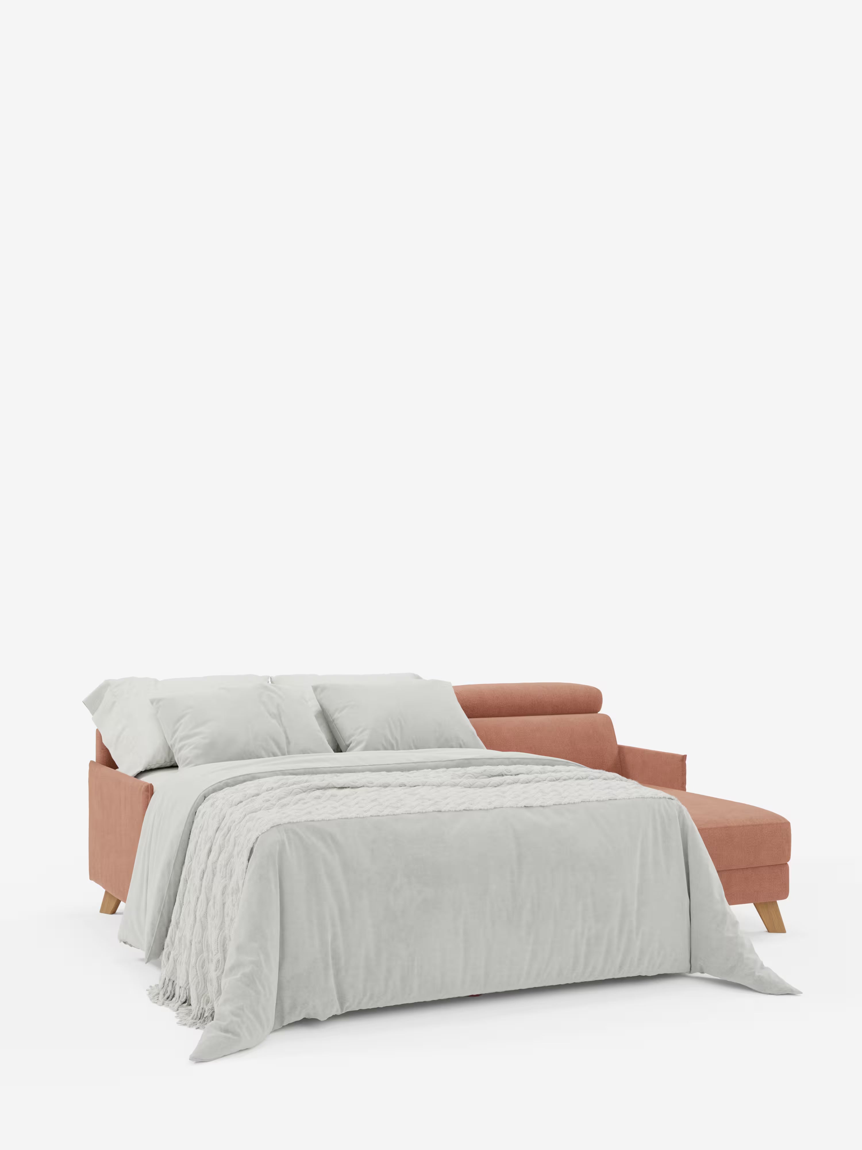 Sole Divano letto angolare con penisola contenitore – poggiatesta reclinabili e rivestimento smacchiabile
