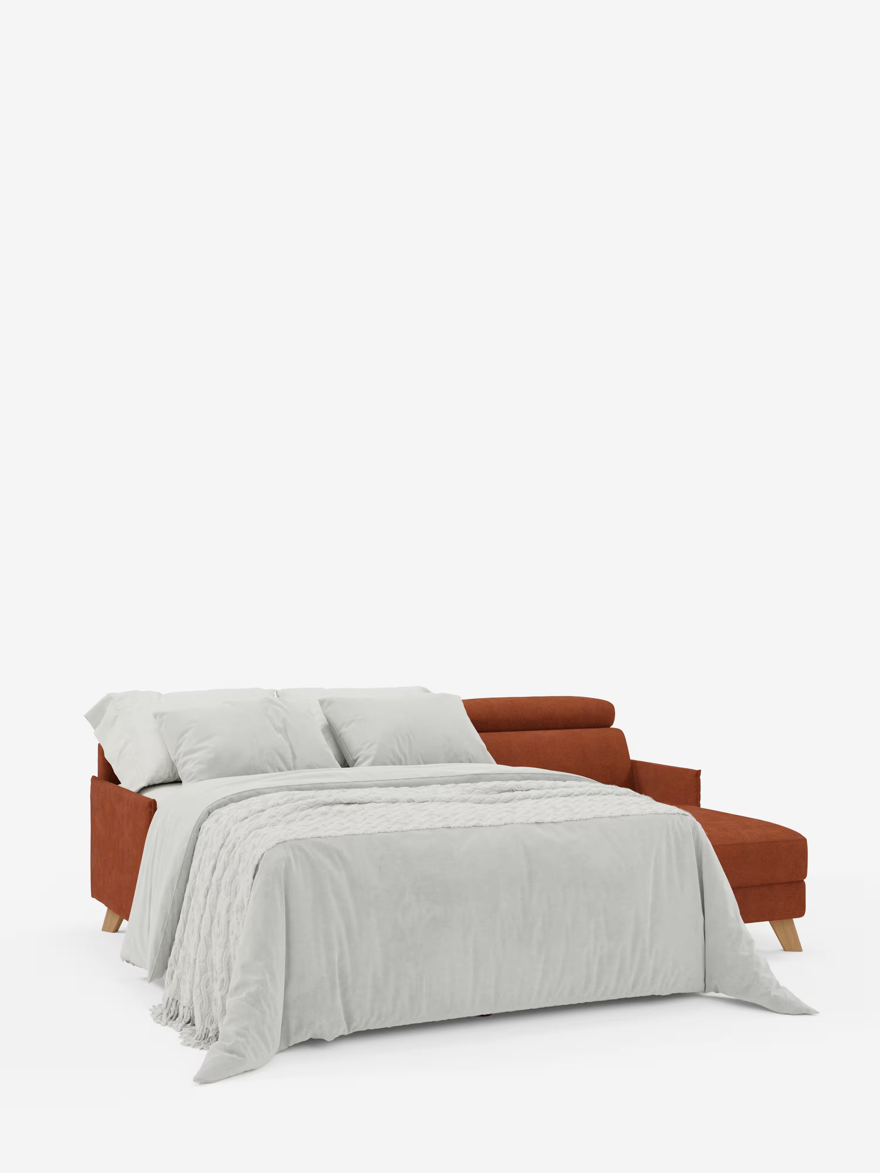 Sole Divano letto angolare con penisola contenitore – poggiatesta reclinabili e rivestimento smacchiabile