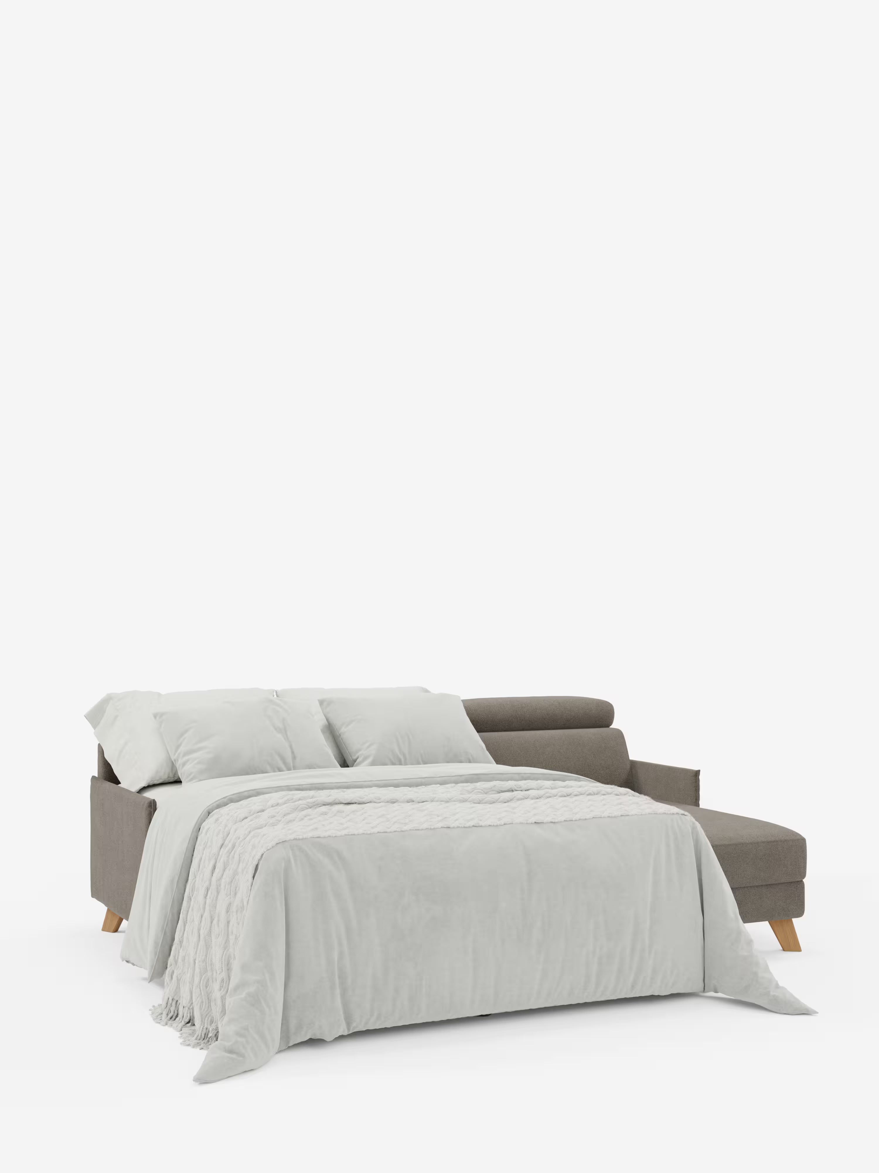 Sole Divano letto angolare con penisola contenitore – poggiatesta reclinabili e rivestimento smacchiabile