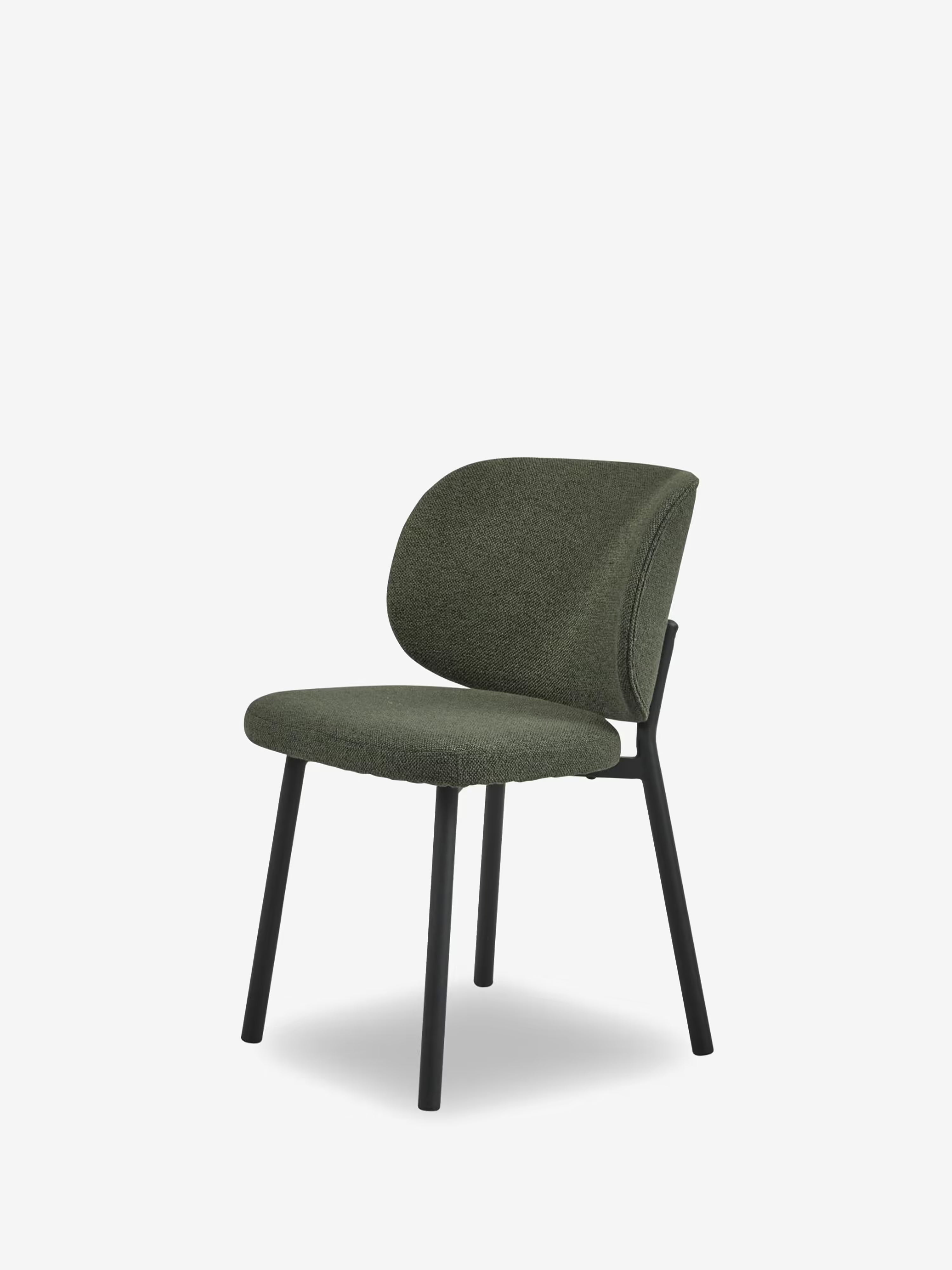 Swan Chaise en bouclé doux tendance certifié avec pieds noirs en métal