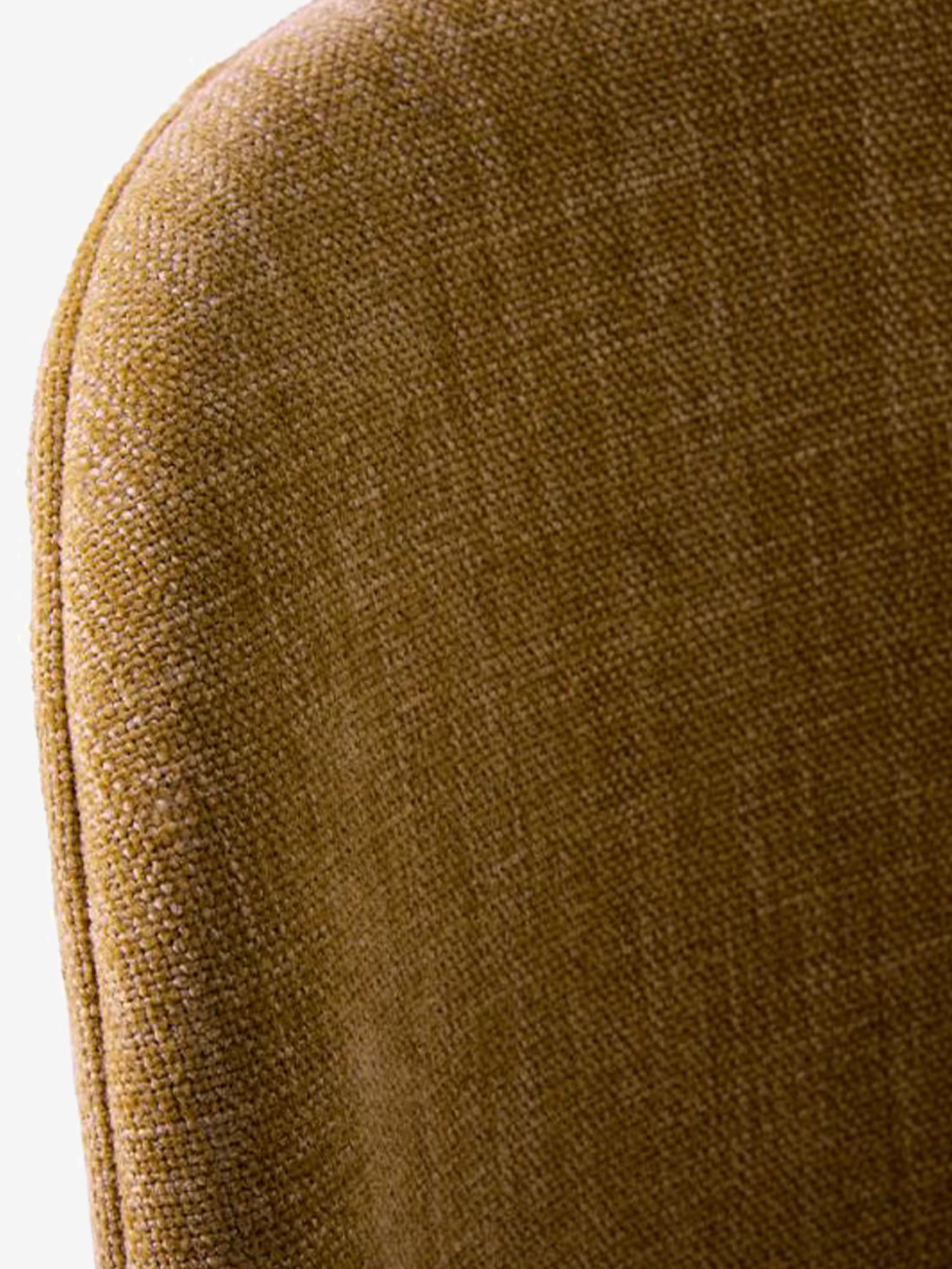 Swan Chaise rembourrée en tissu effet velours côtelé avec pieds noirs en métal