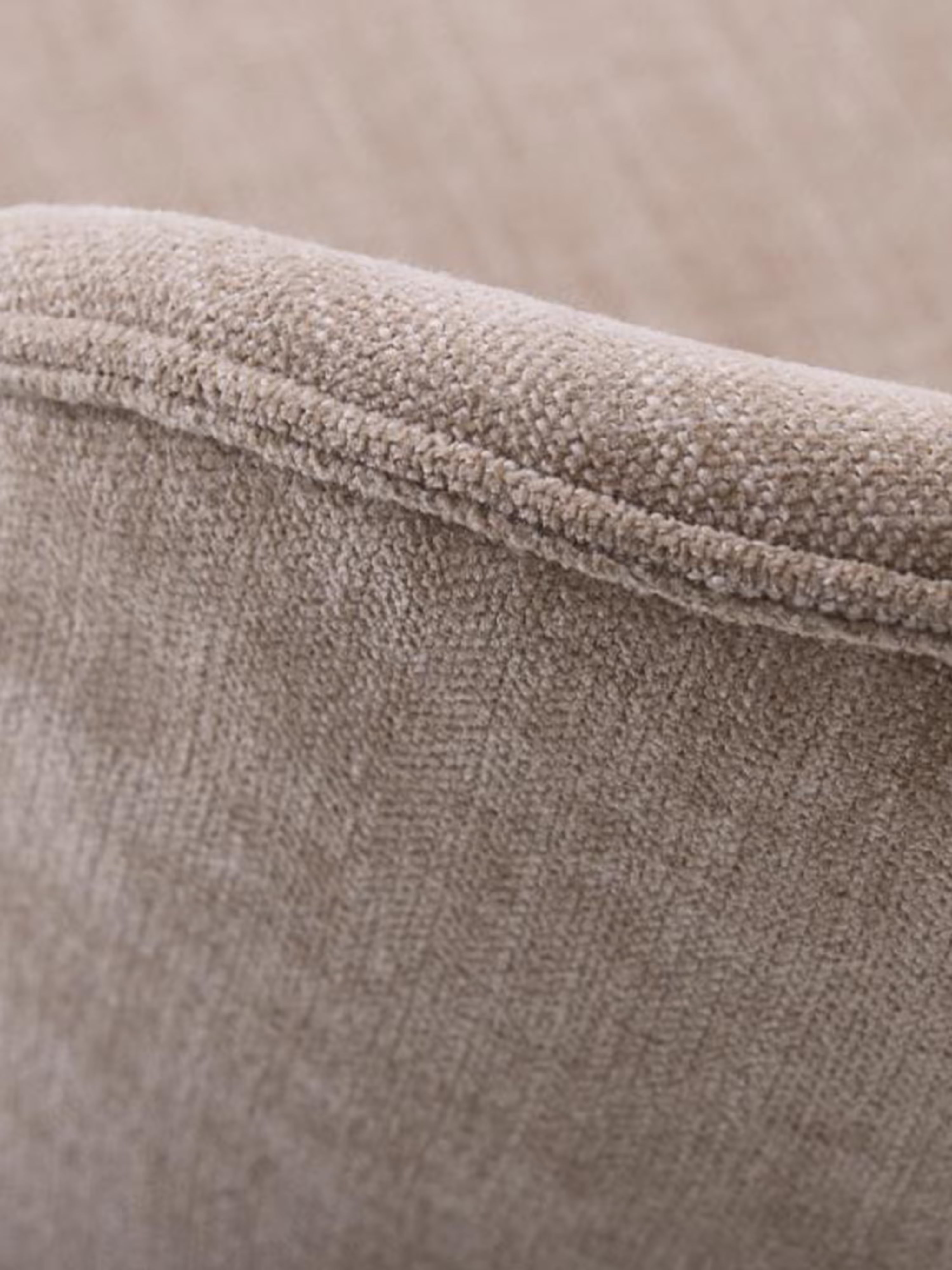 Swan Chaise rembourrée en tissu effet velours côtelé avec pieds noirs en métal